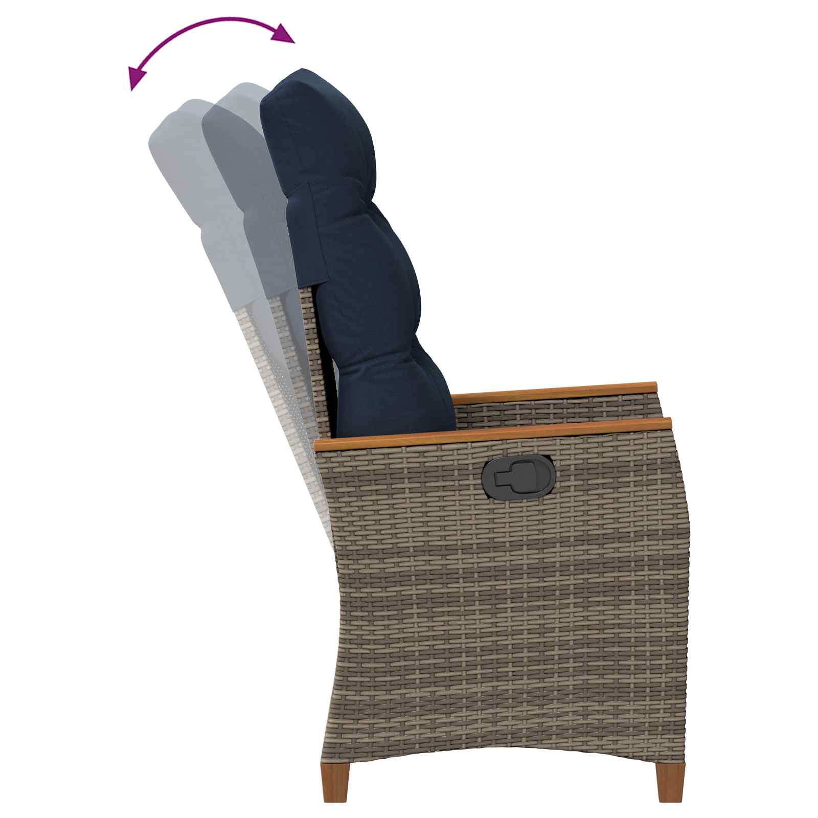 Ležaljka u vrtu 2 pcs Siva i tamnoplava 64 x 57,5 x 112 cm