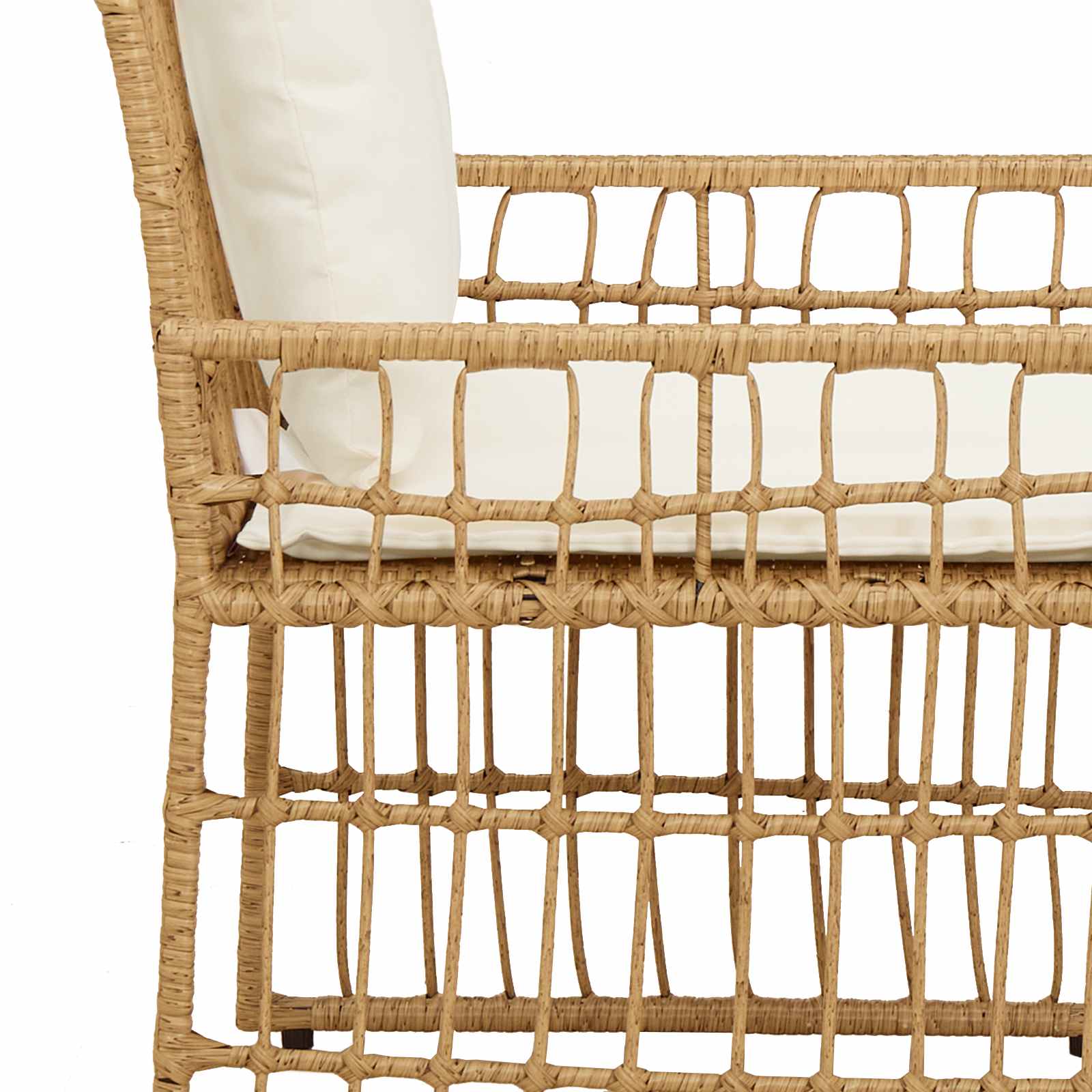 Set vanjskog namještaja 4 pcs Prirodna i krema bijela