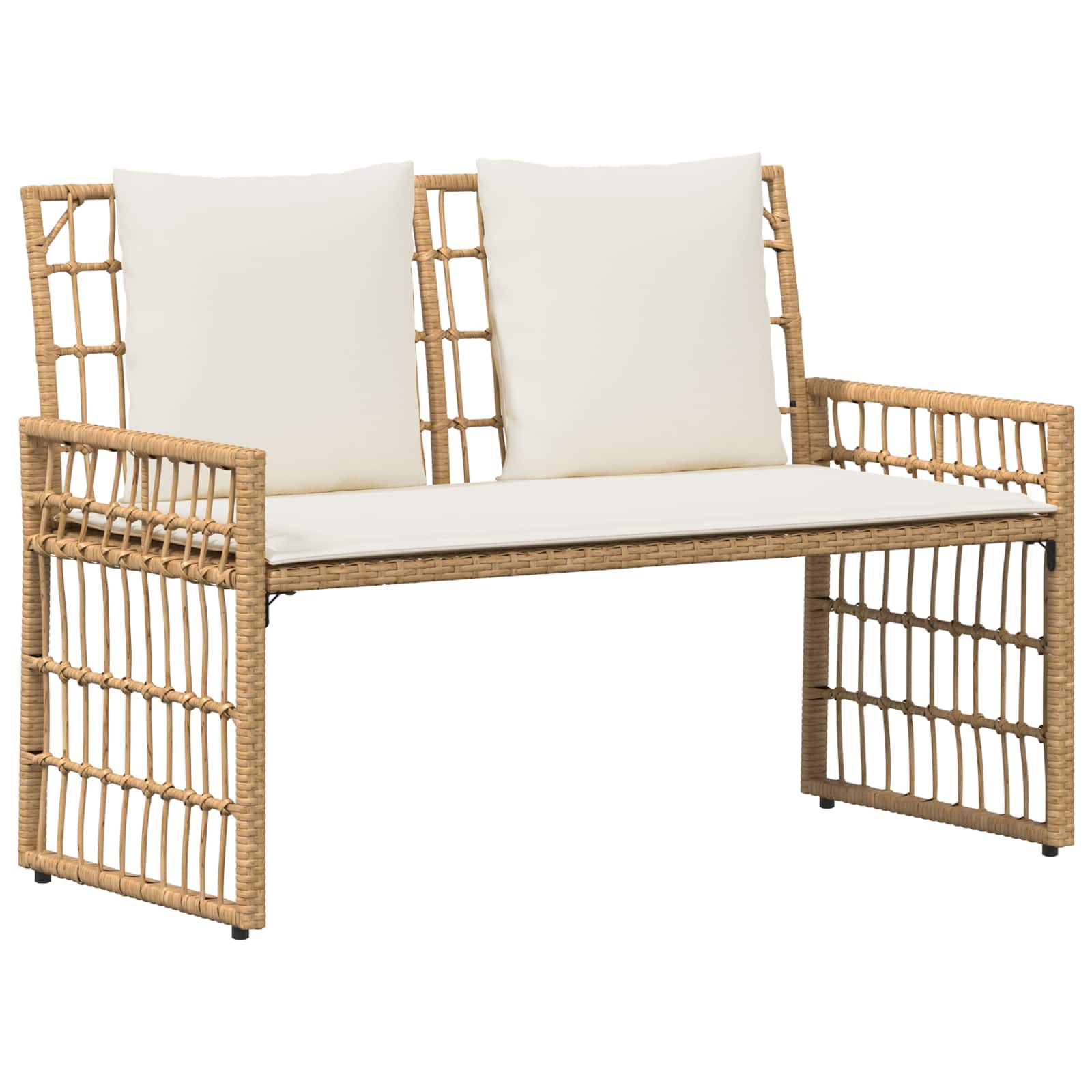 Set vanjskog namještaja 4 pcs Prirodna i krema bijela