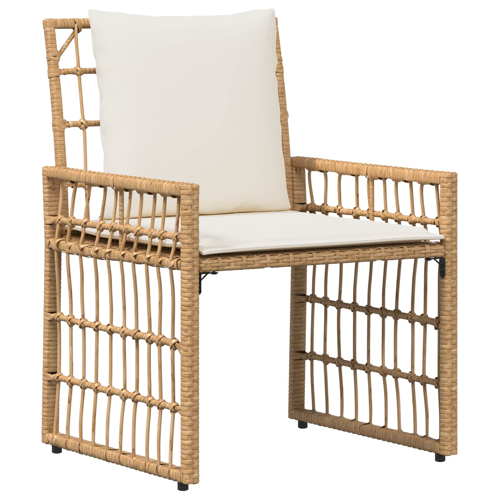Set vanjskog namještaja 5 pcs Prirodna i krema bijela