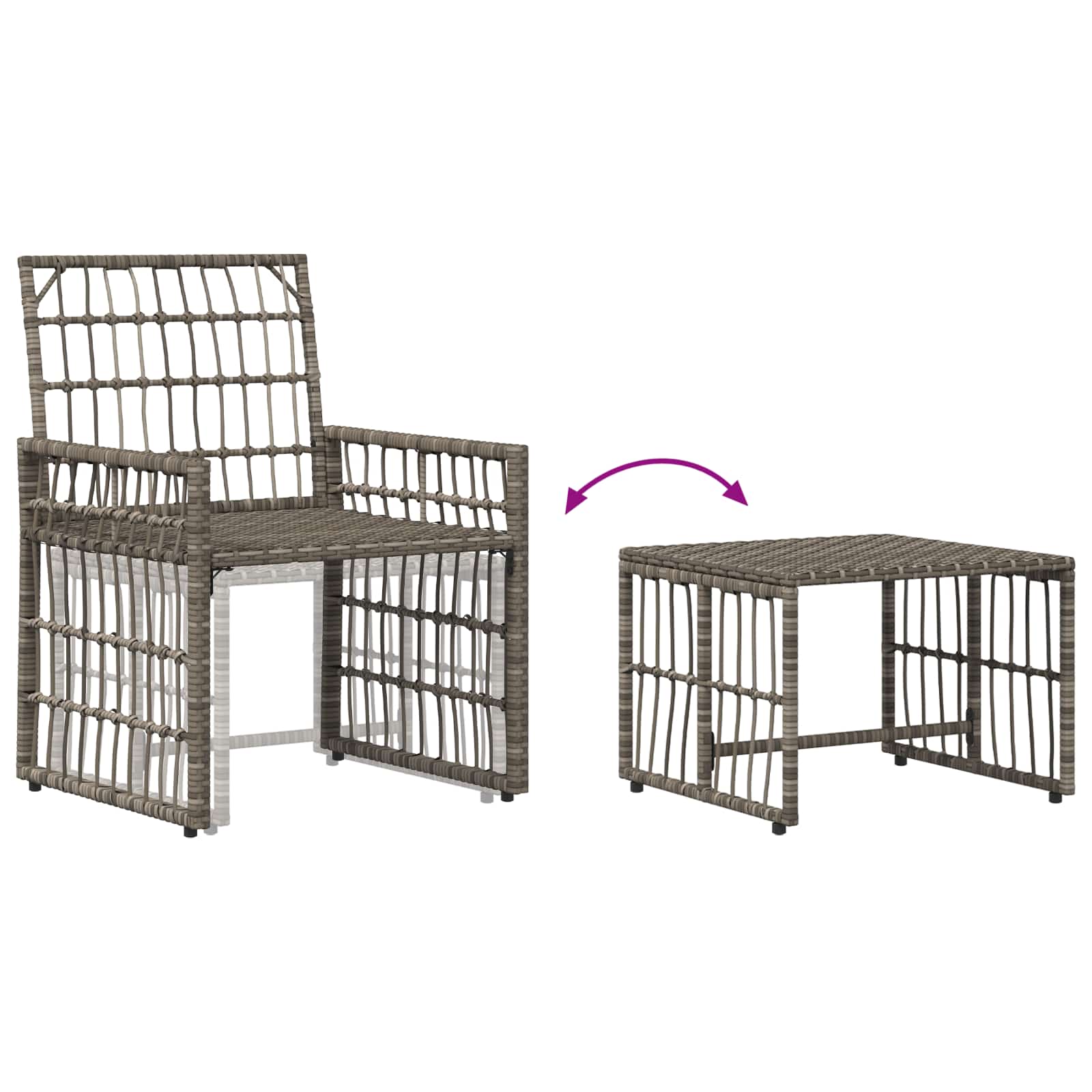 Set vanjskog namještaja 5 pcs Crna i tamno siva