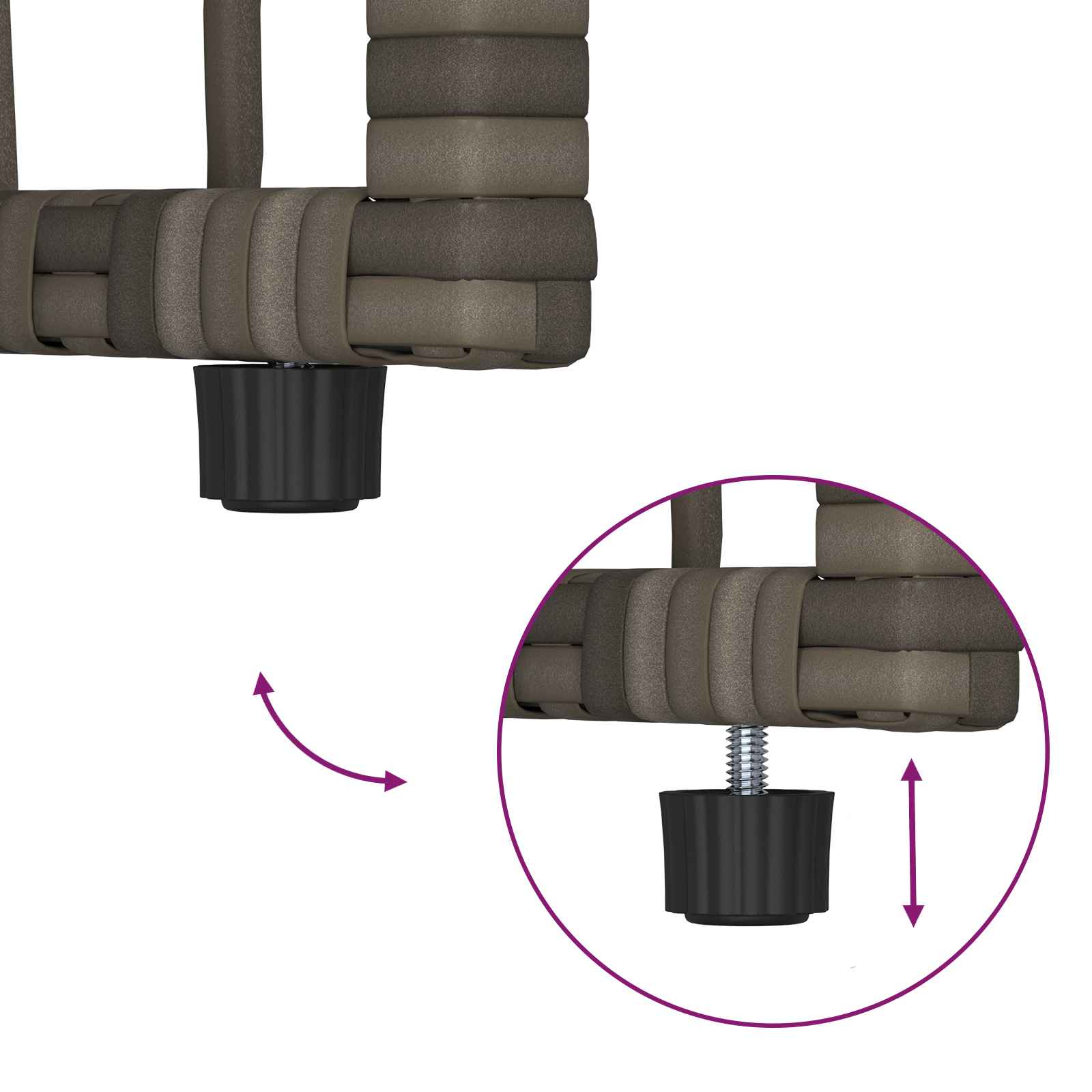 Set vanjskog namještaja 5 pcs Crna i tamno siva