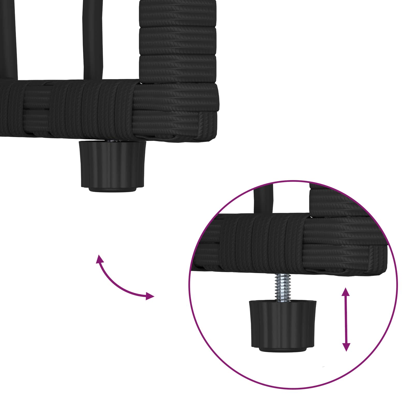 Set vanjskog namještaja 3 pcs Crna i tamno siva