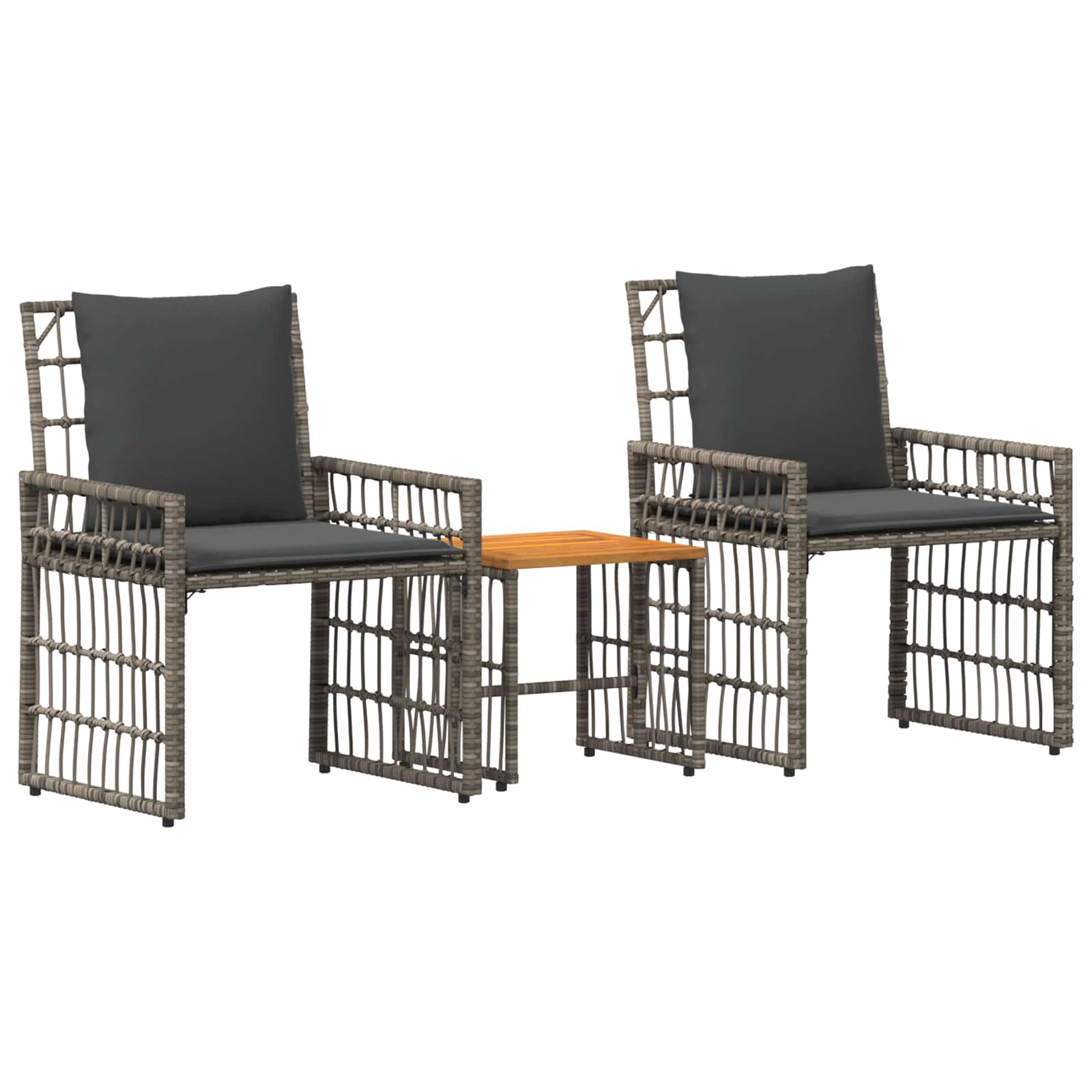 Set vanjskog namještaja 3 pcs Crna i tamno siva