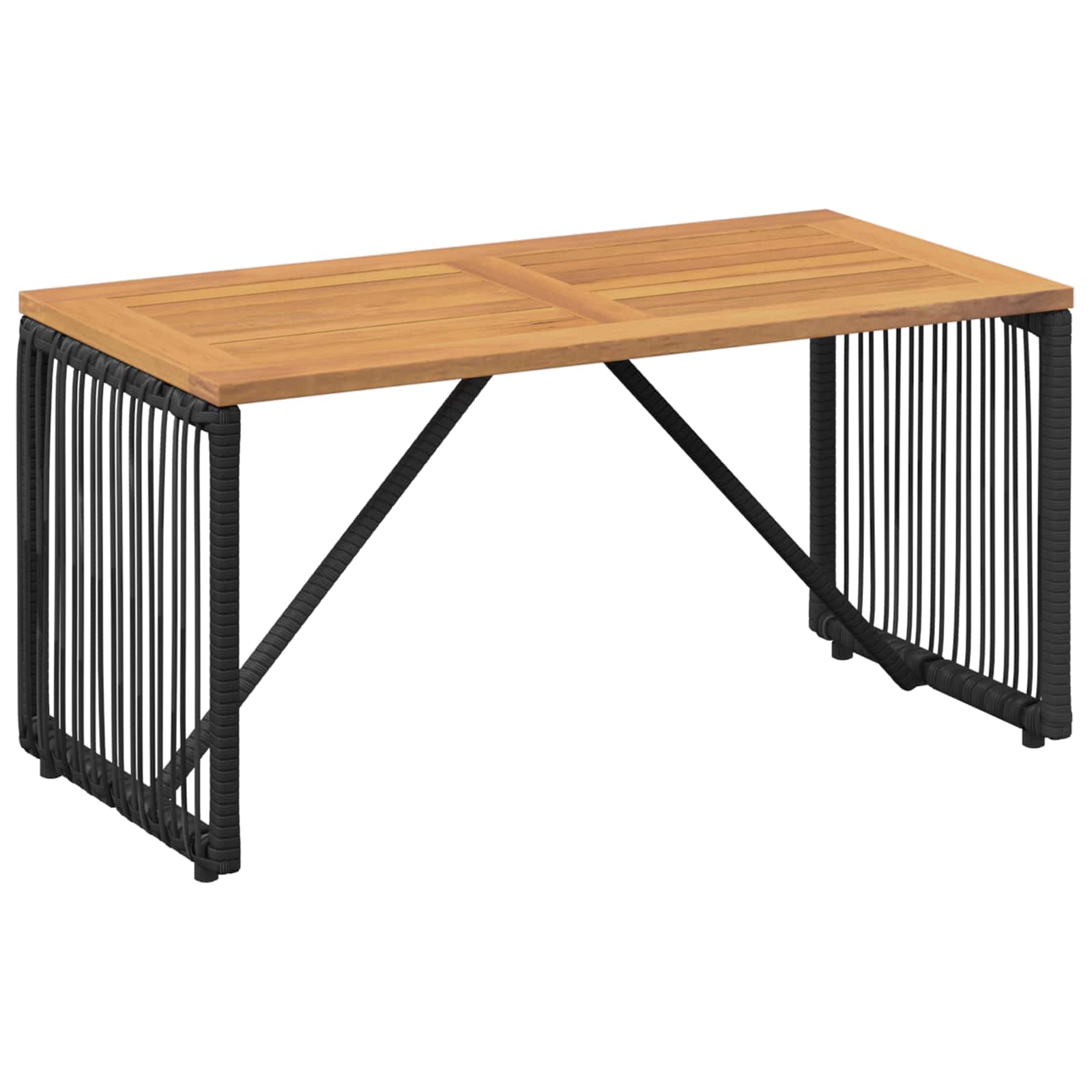 Set vanjskog namještaja 4 pcs Crna i krem-bijela poliratan