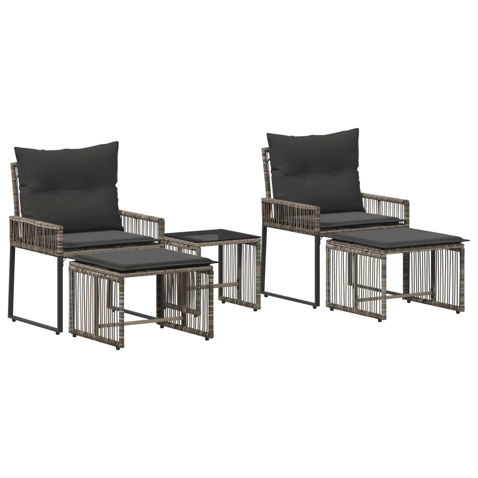 Set vanjskog namještaja 11 pcs Siva i tamno siva poliratan