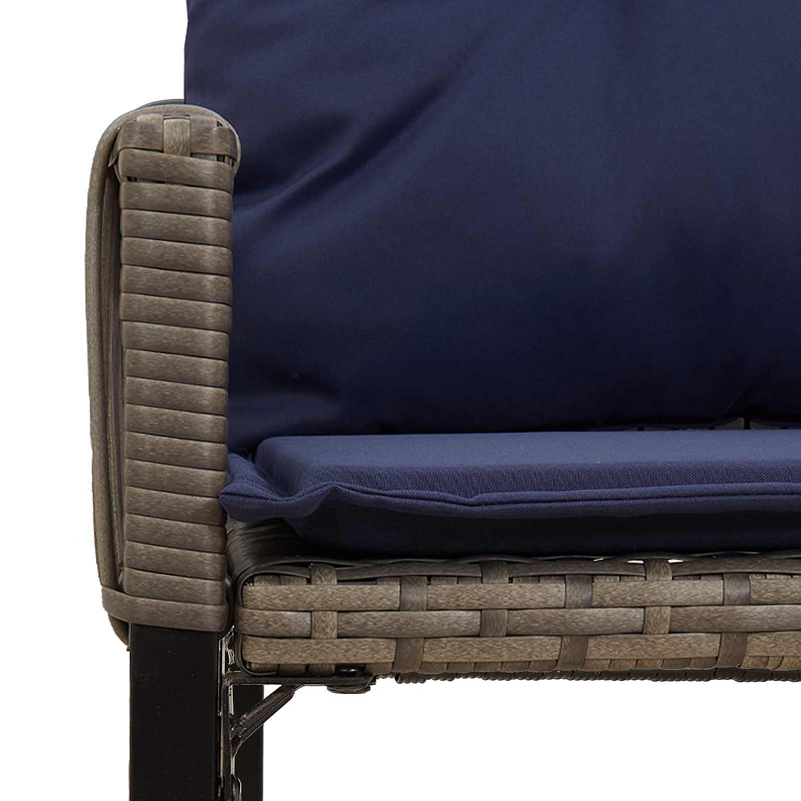 Set vanjskog namještaja 7 pcs Siva i tamnoplava poliratan