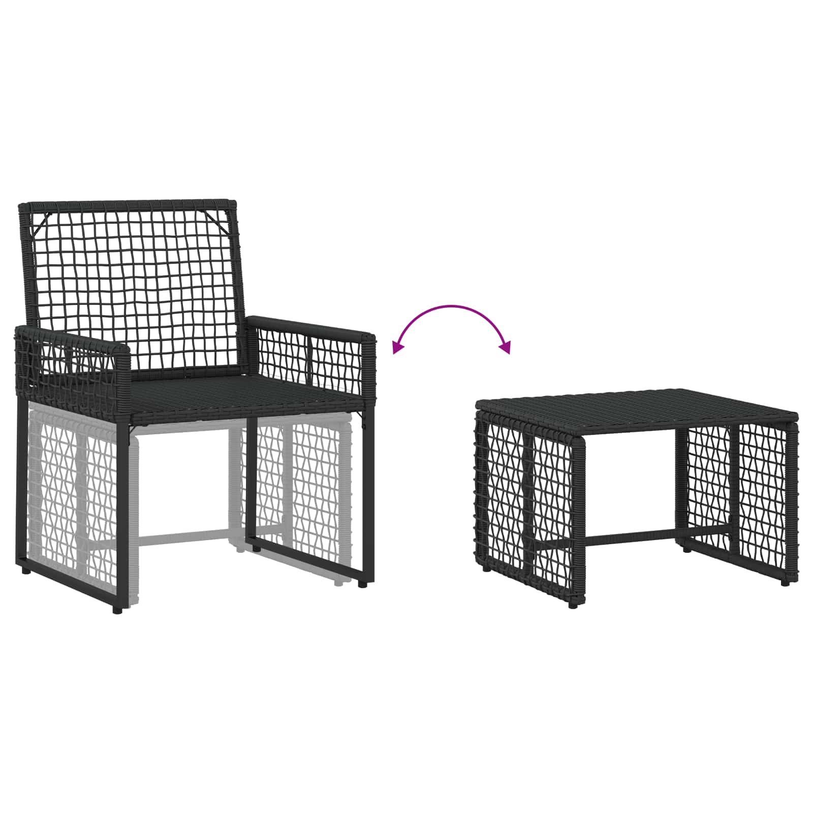 Set vanjskog namještaja s jastukom 5 pcs Crna i Tirkizna