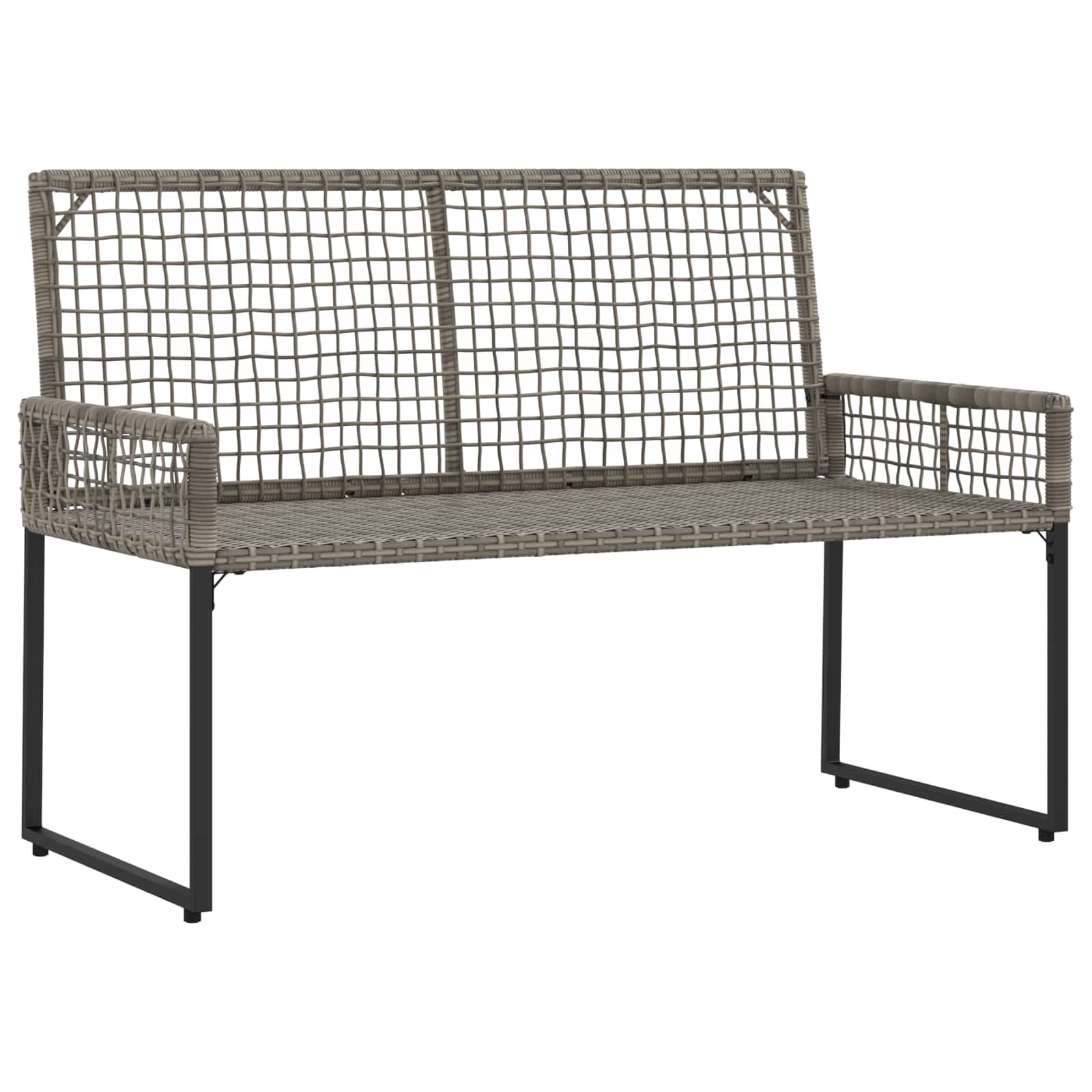Vanjska klupa Sivi 118 x 55 x 82 cm PE Rattan i Tkanina