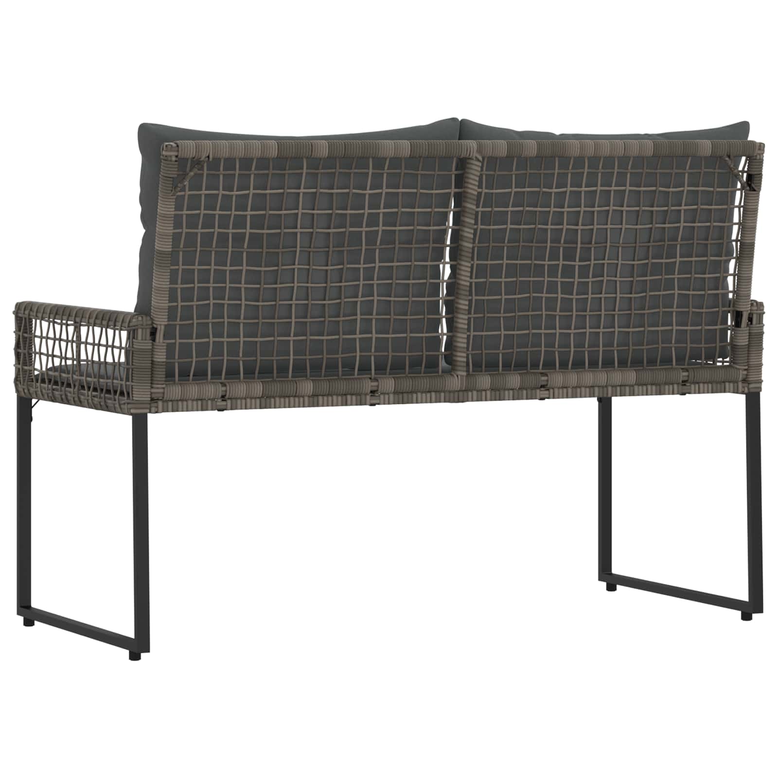 Vanjska klupa Sivi 118 x 55 x 82 cm PE Rattan i Tkanina