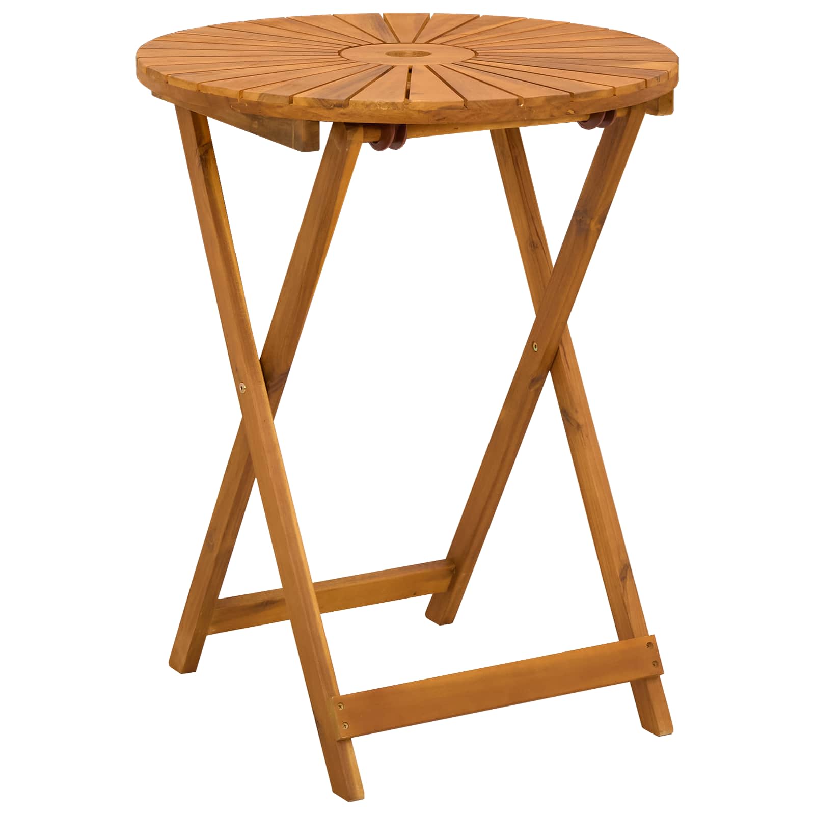 Preklopni vrtni stol Prirodna Ø60 x 75 cm Čvrsto drvo akacije
