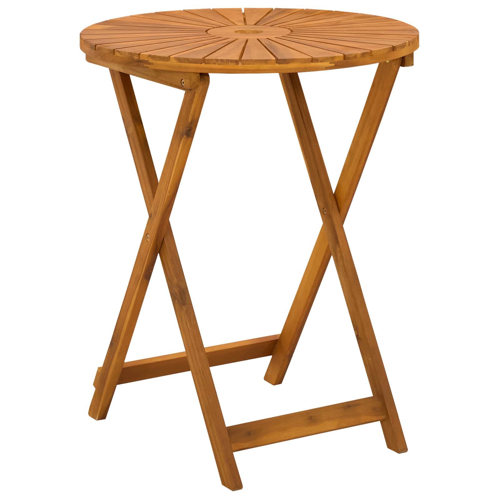 Preklopni vrtni stol Prirodna Ø60 x 75 cm Čvrsto drvo akacije
