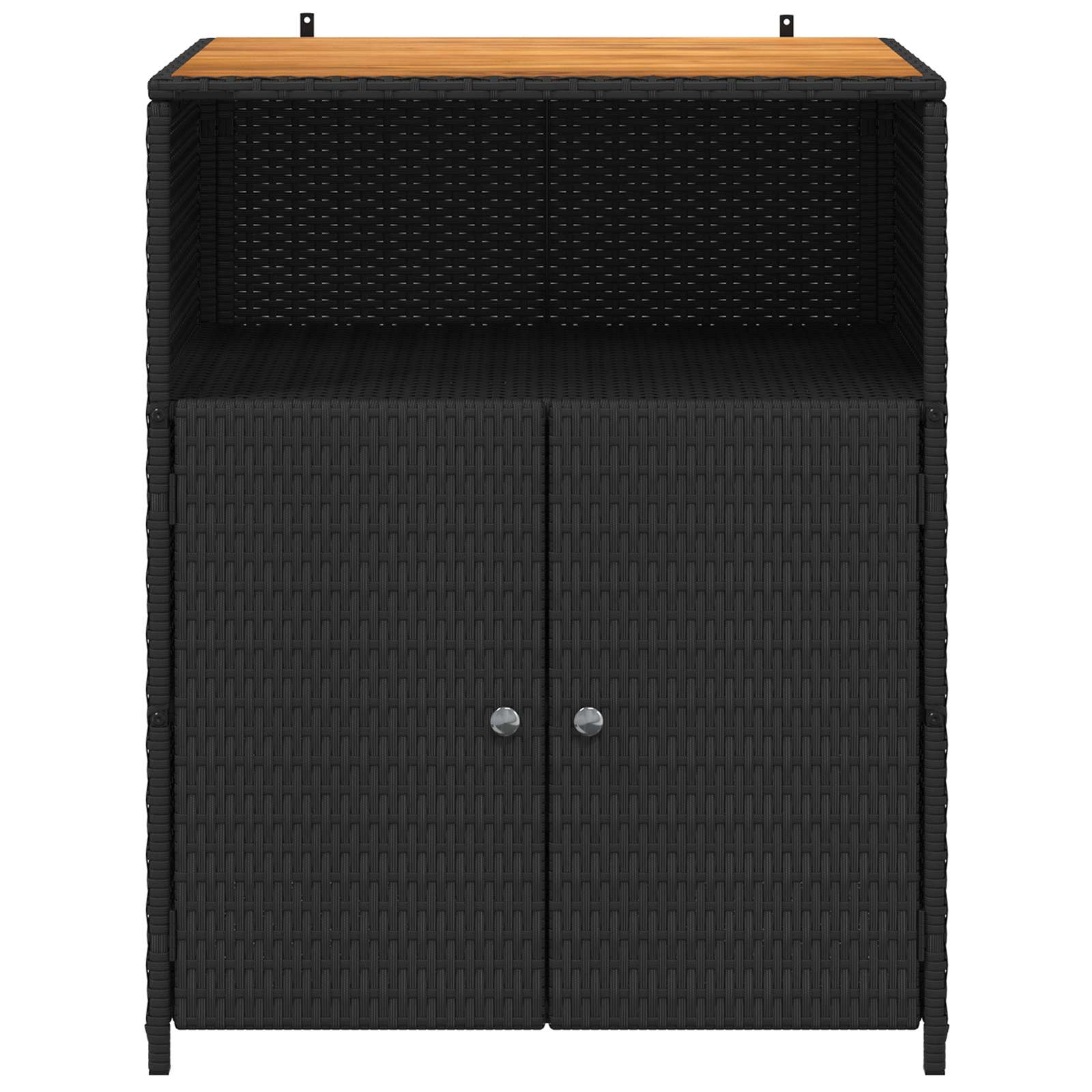 Cabinet s policom Crna 70 x 50 x 87 cm Poliester i Roly Rattan