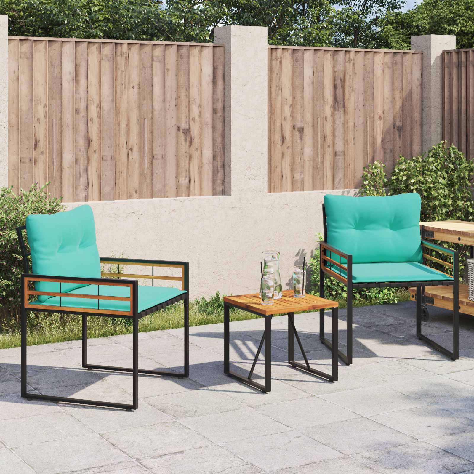 Set vanjskog namještaja s jastukom 3 pcs Tirkizna