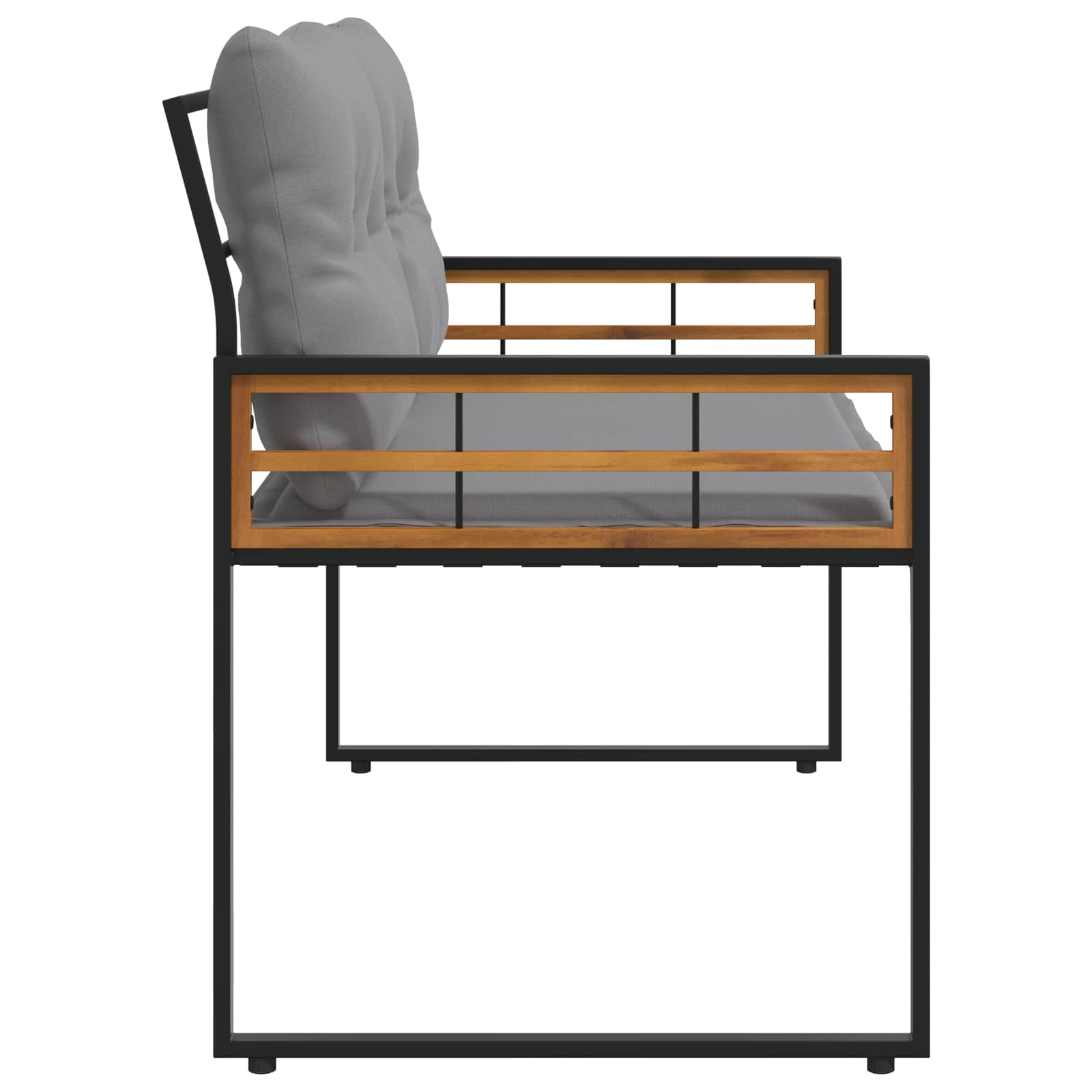 Drvena klupska klupa s jastukom Svijetlo siva 114 x 55 x 77 cm