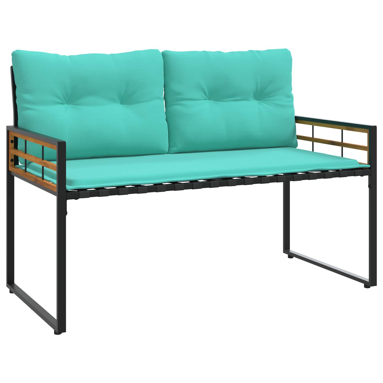 Drvena klupska klupa s jastukom Tirkizna 114 x 55 x 77 cm