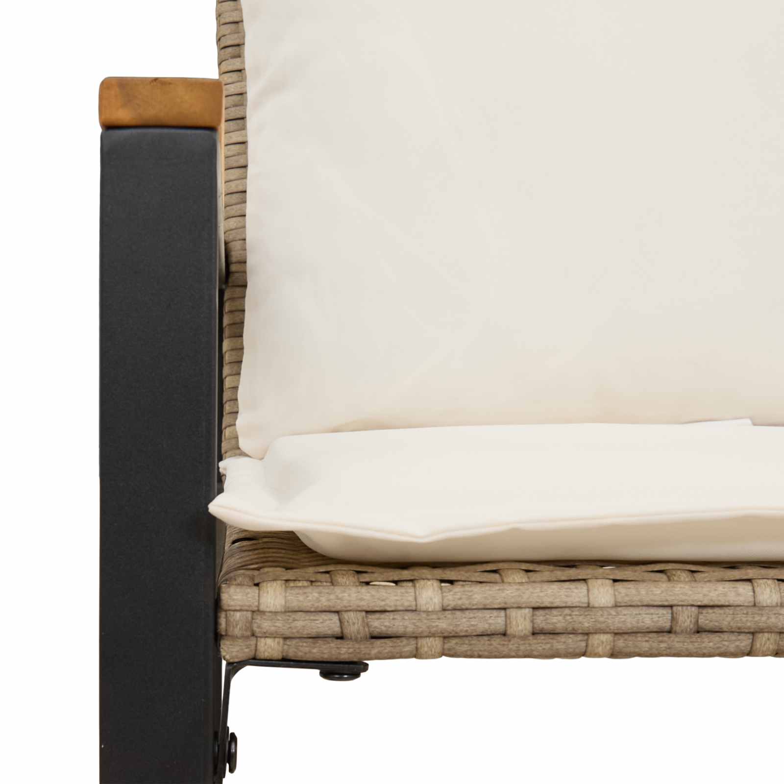 klupa s jastukom Bež i krem bijela 115 x 65 x 72 cm Ratan