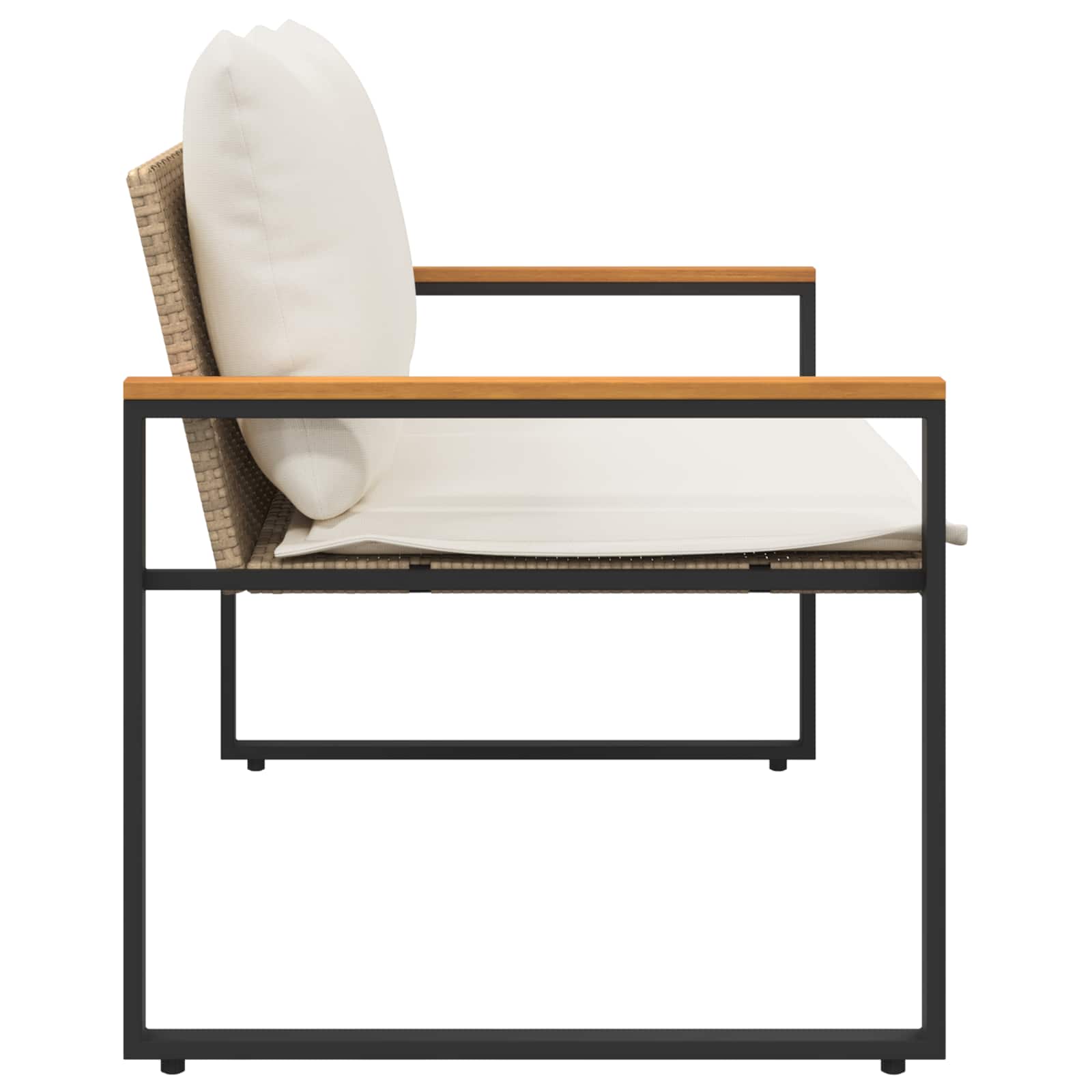 klupa s jastukom Bež i krem bijela 115 x 65 x 72 cm Ratan