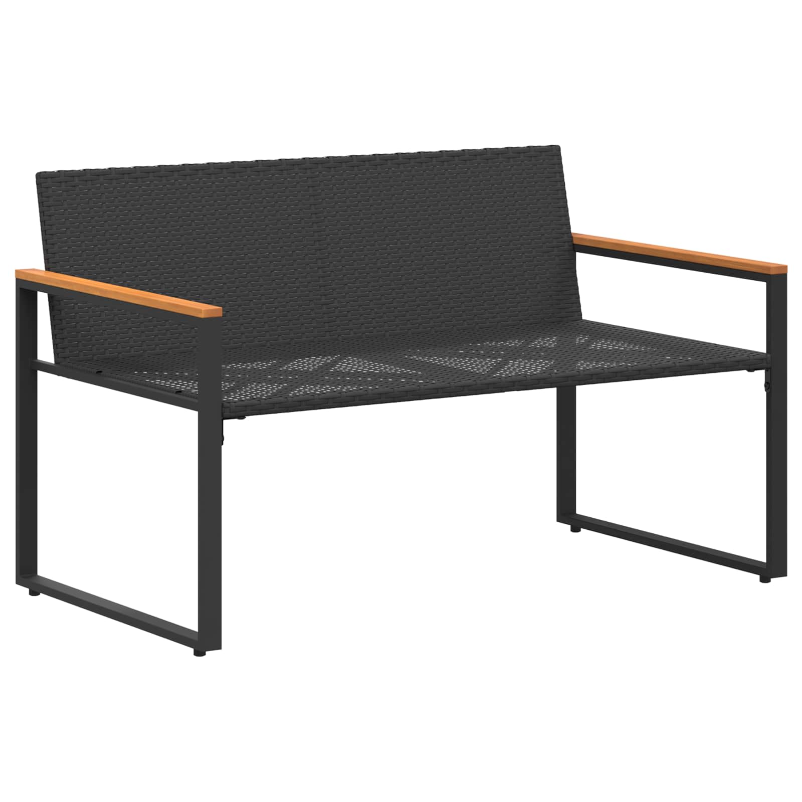 klupa s jastukom Crna i Tirkizna 115 x 65 x 72 cm Ratan