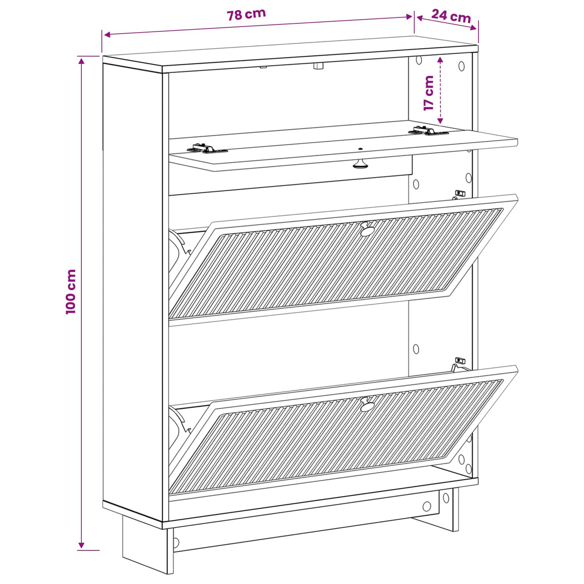 Ormar za cipele EDE 78 x 24 x 103 cm Konstruirano drvo
