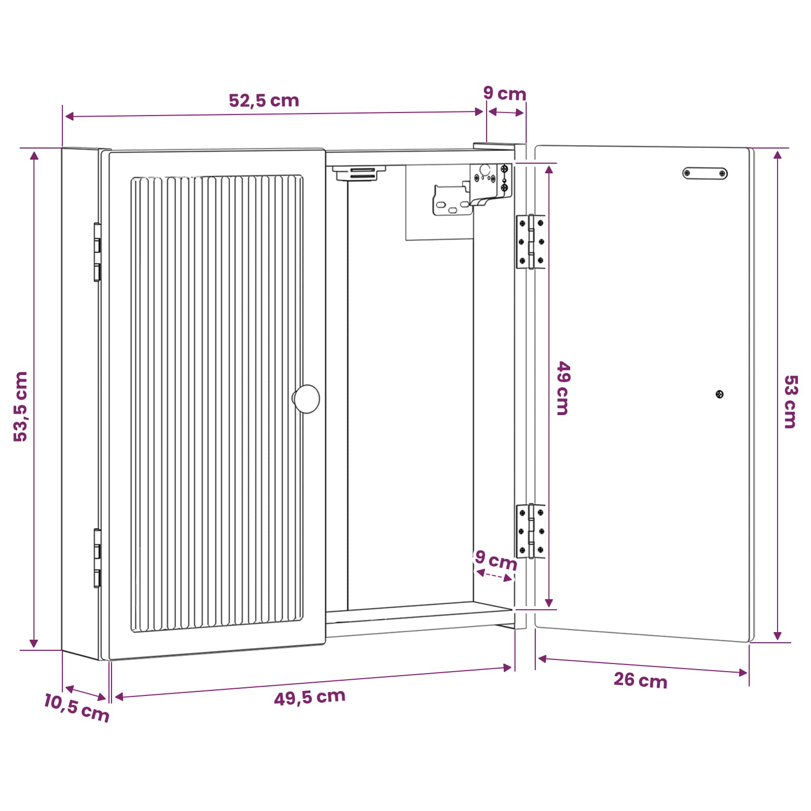Kabinet za mete EDE Crna 52,5 x 10,5 x 53,5 cm