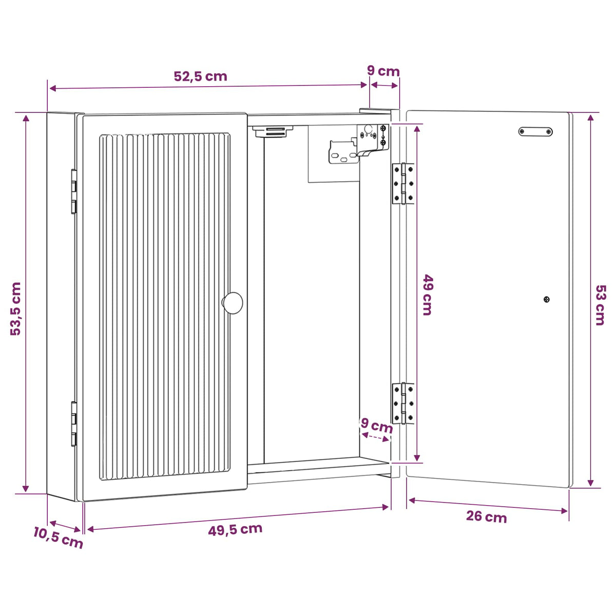 Kabinet za mete EDE Dimljeni hrast 52,5 x 10,5 x 53,5 cm