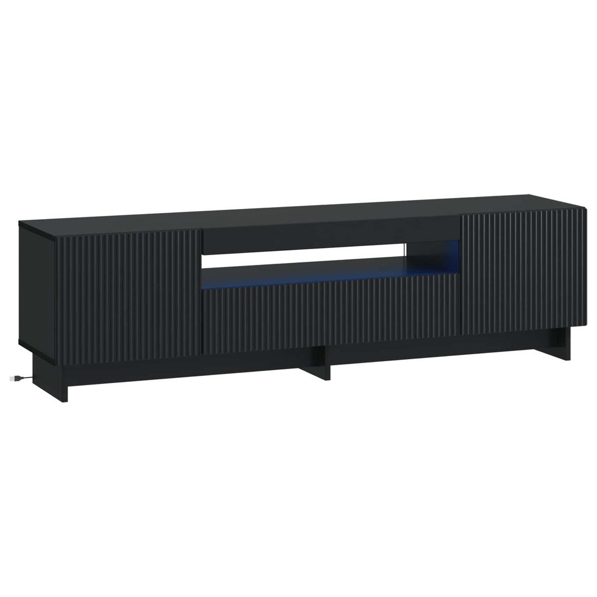 LED TV kabinet Crna Konstruirano drvo