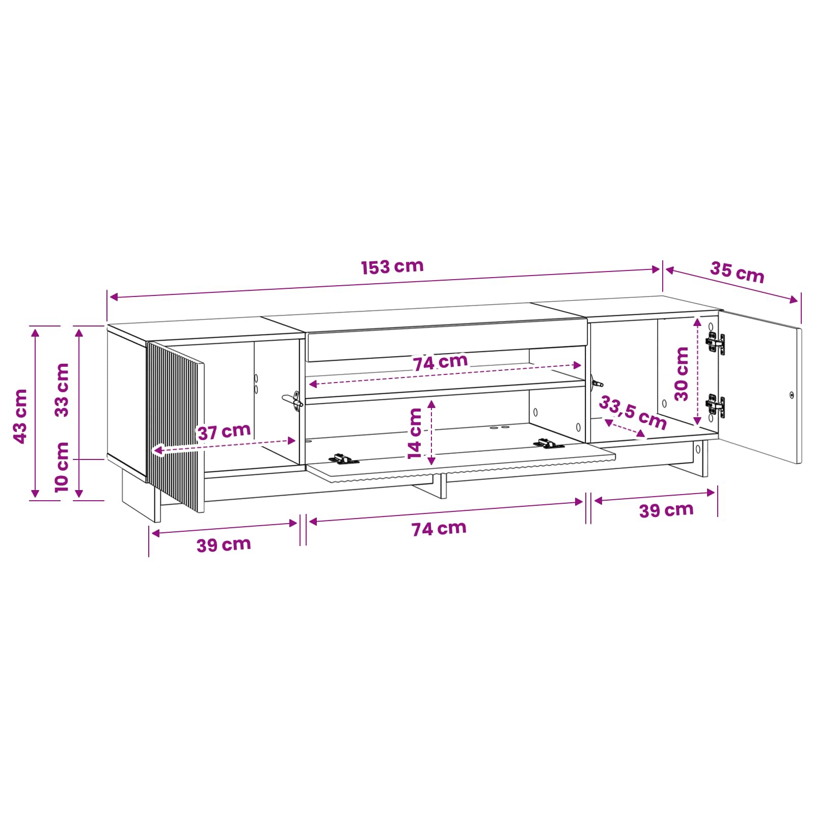 LED TV kabinet Betonska siva Konstruirano drvo
