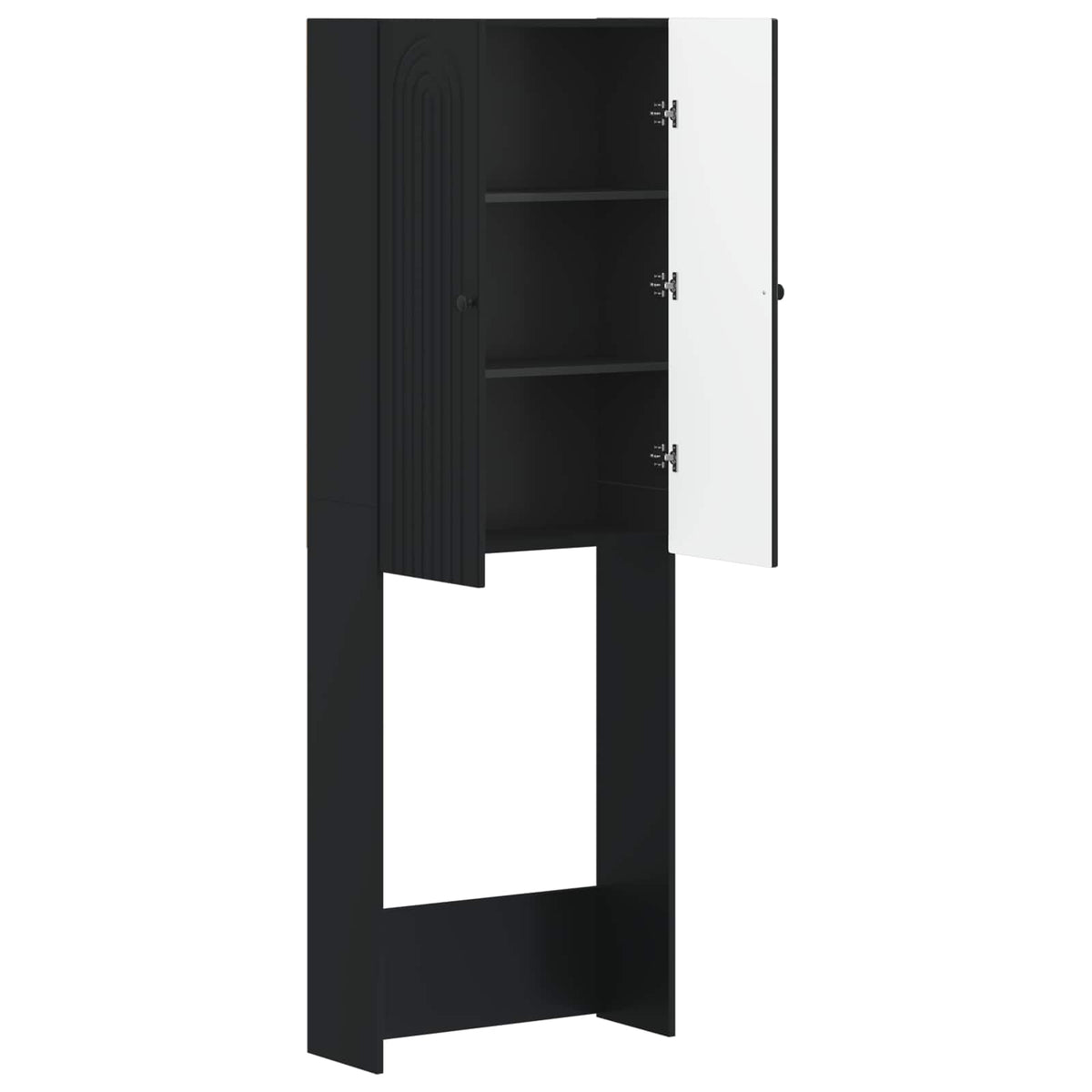 Kabinetska WC ALKMAAR Crna 66 x 25,5 x 190 cm Konstruirano drvo