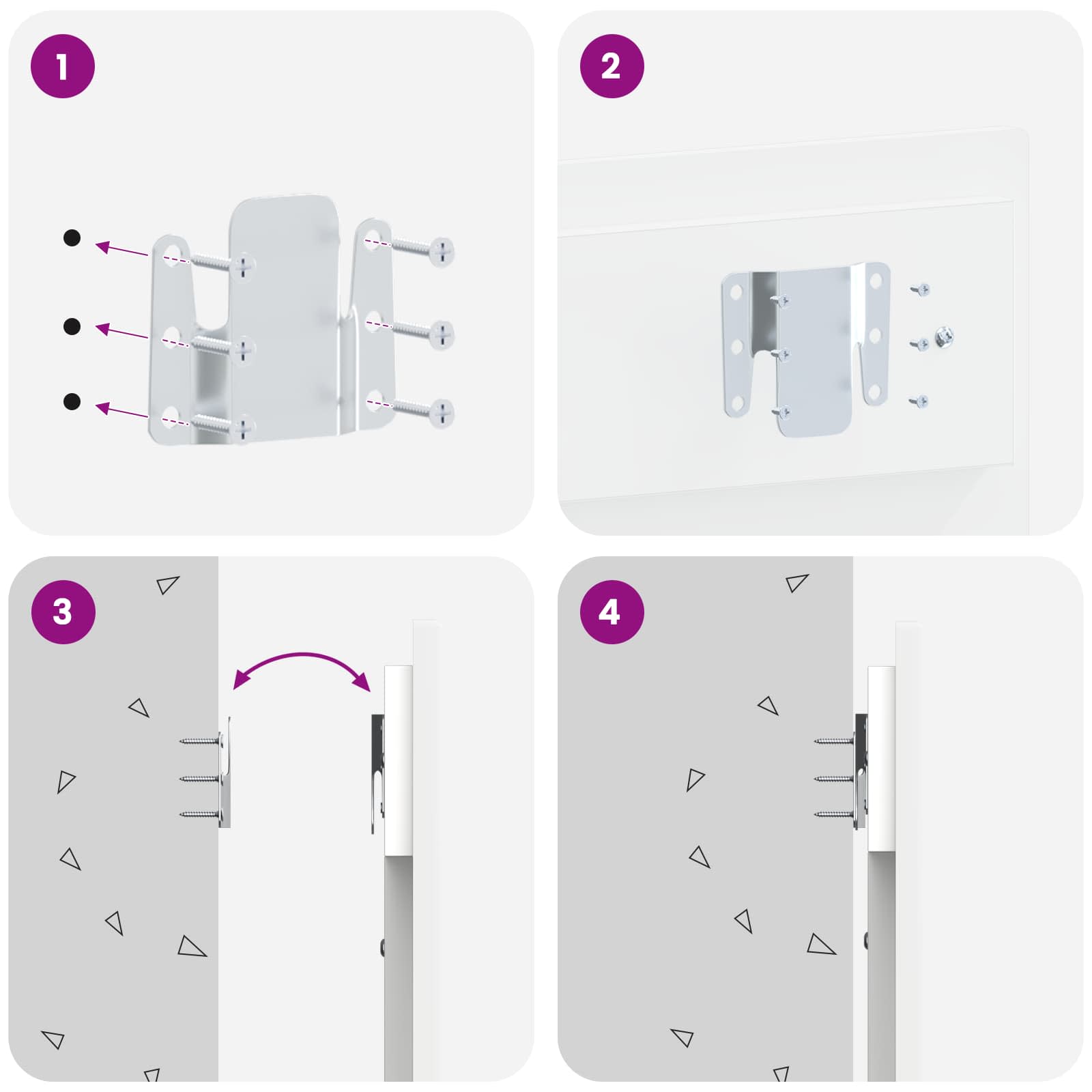 Uzglavlje montirano na zid ALKMAAR Bijela Konstruirano drvo