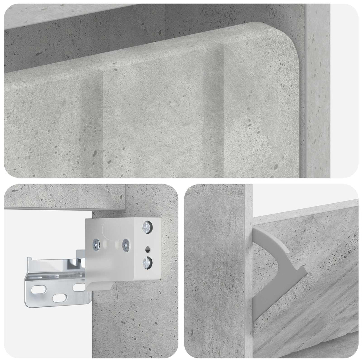 Ormar za cipele na zidu ZWOLLE 71 x 17 x 86 cm Betonska siva