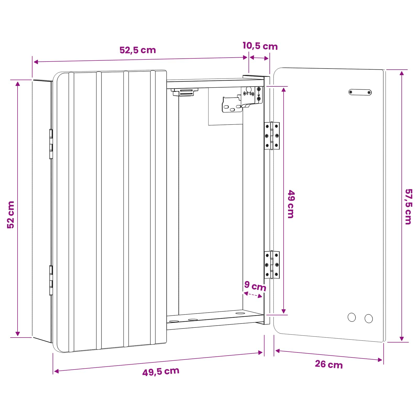 Kabinet za mete ZWOLLE Siva Sonoma 52,5 x 10,5 x 57,5 cm