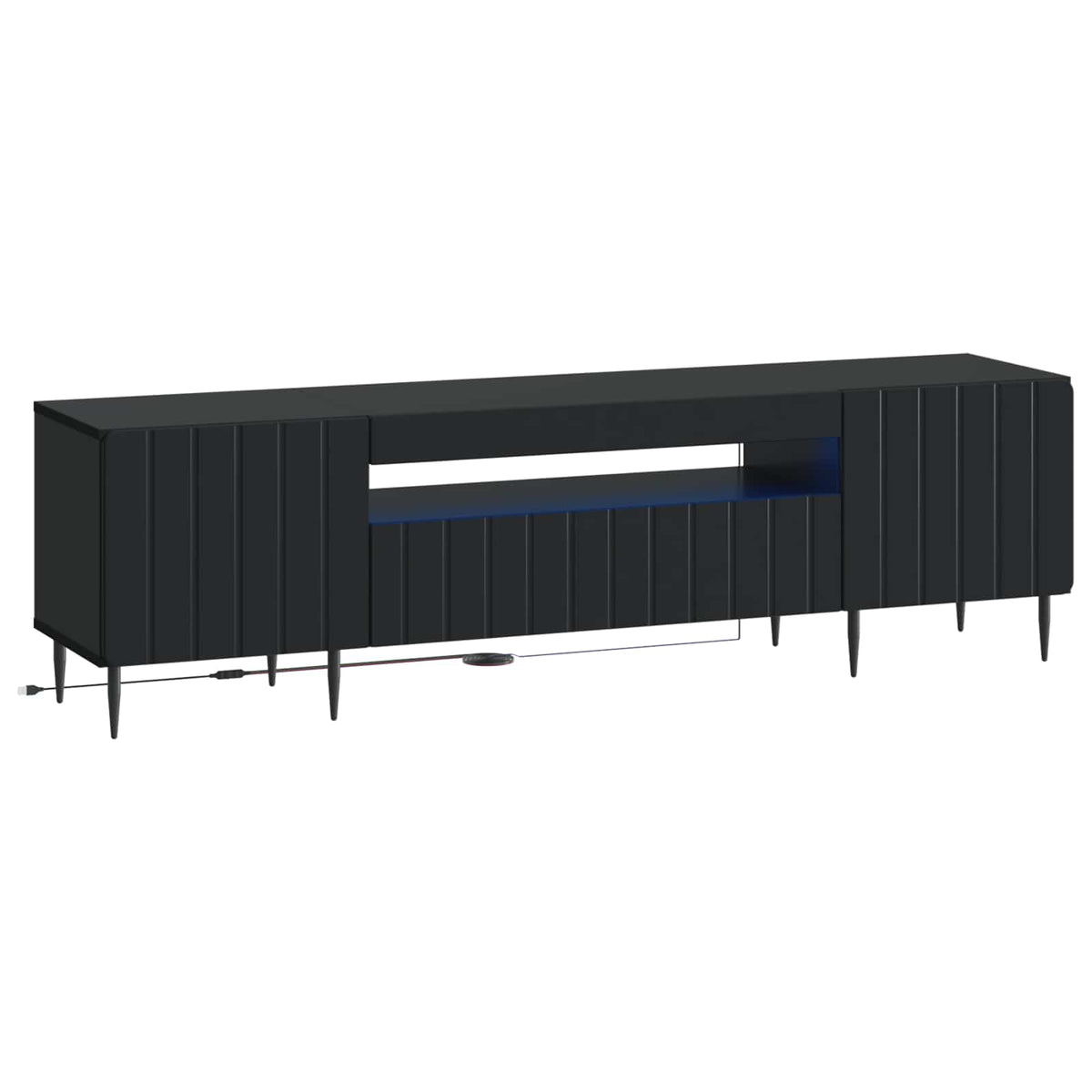 LED TV kabinet Crna Konstruirano drvo