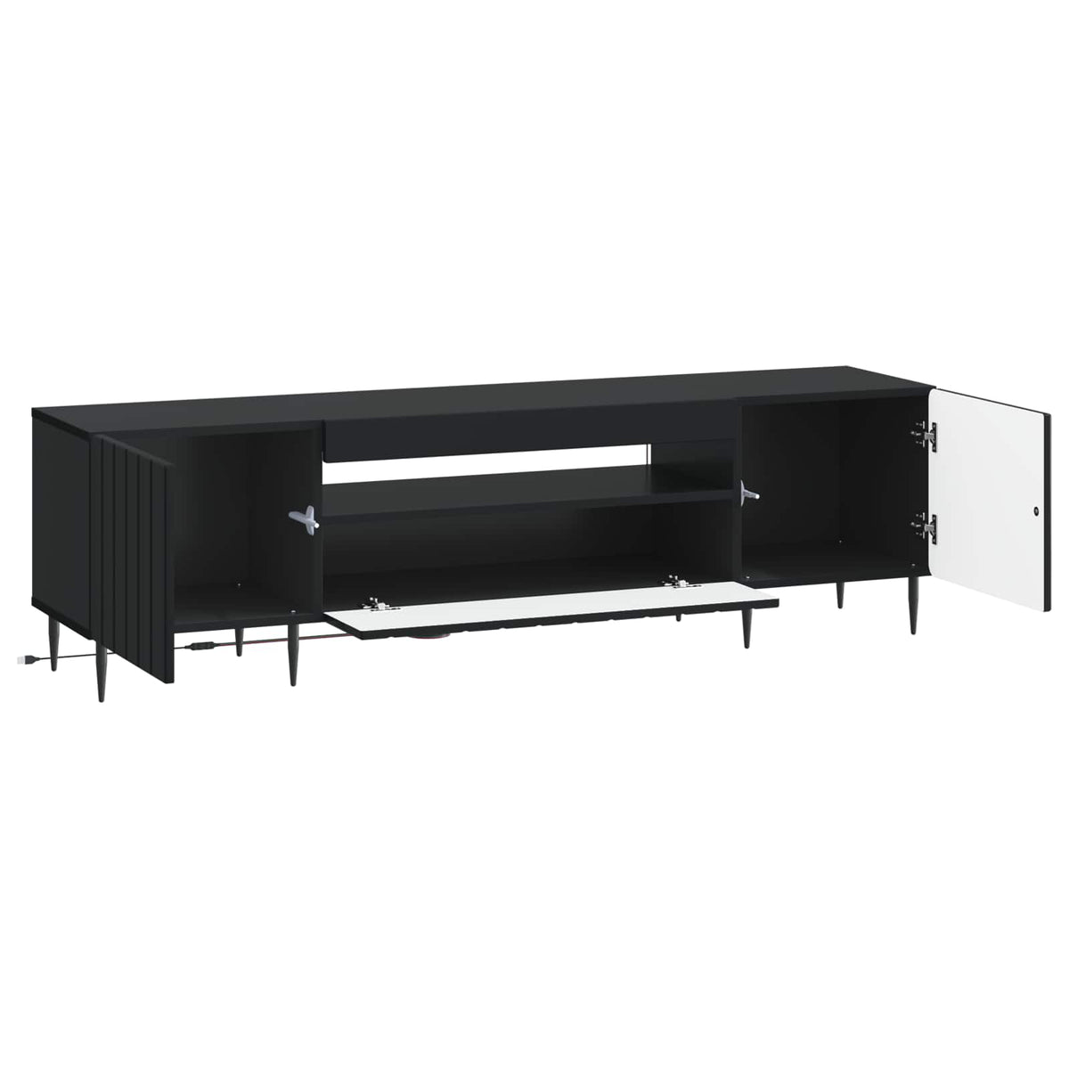 LED TV kabinet Crna Konstruirano drvo
