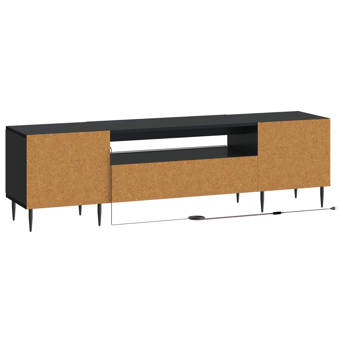 LED TV kabinet Crna Konstruirano drvo