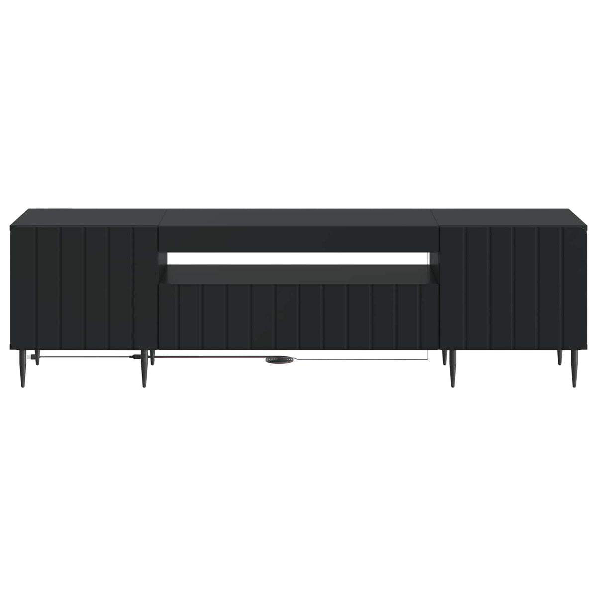 LED TV kabinet Crna Konstruirano drvo