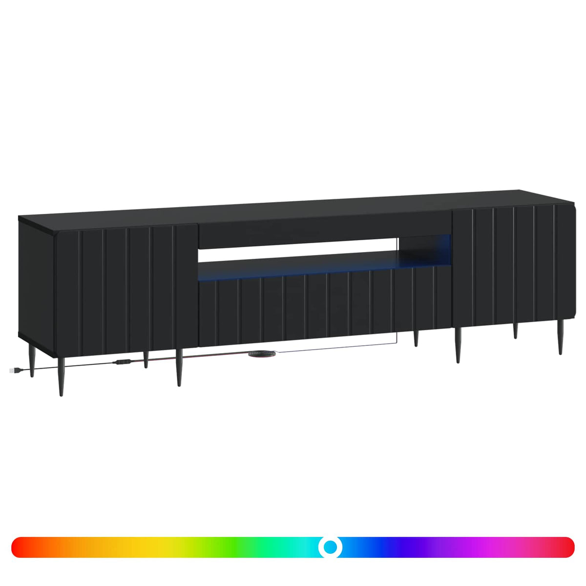 LED TV kabinet Crna Konstruirano drvo
