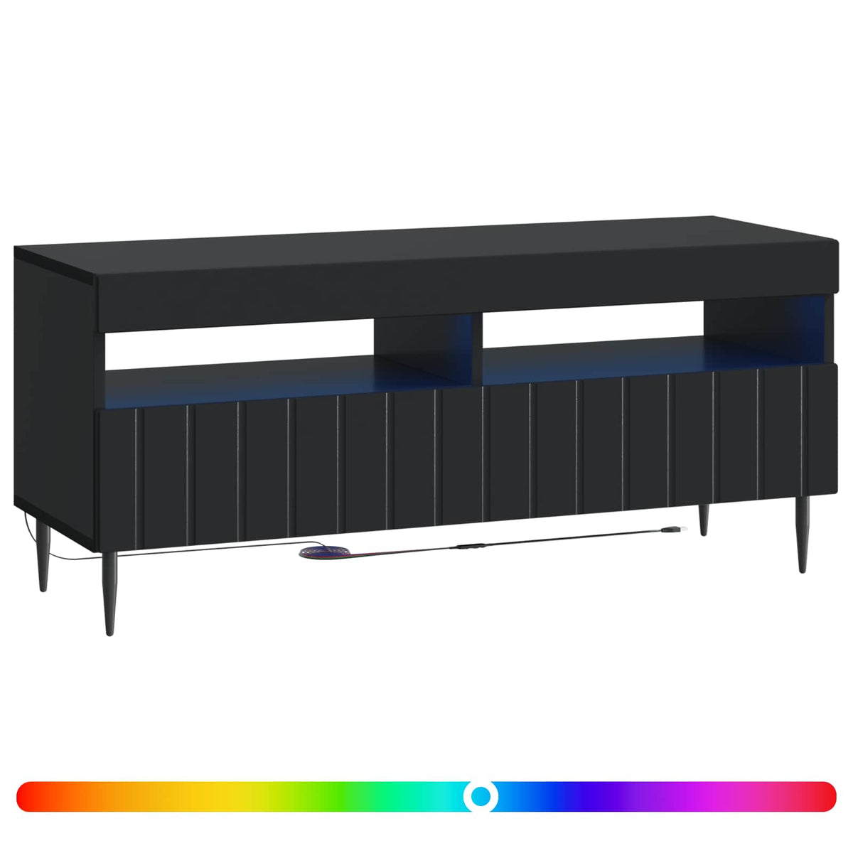 LED TV kabinet Crna Konstruirano drvo