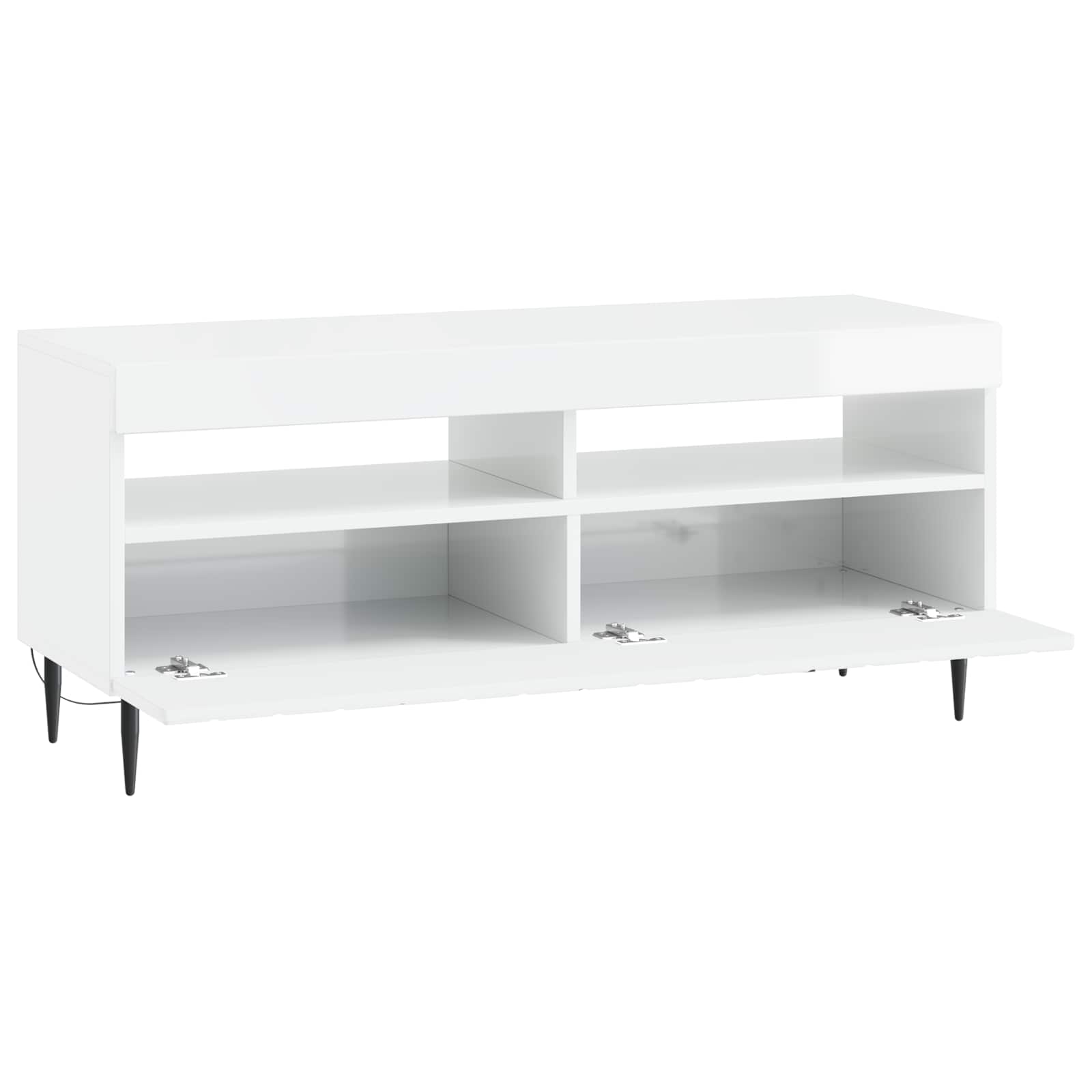 LED TV kabinet Bijela visokog sjaja Konstruirano drvo