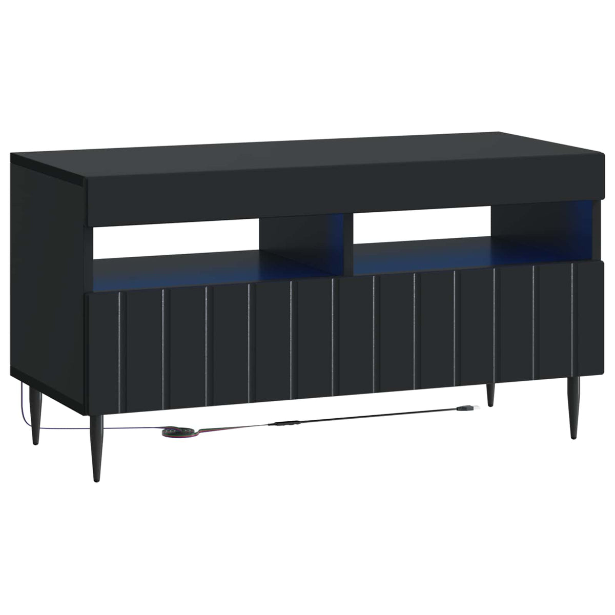 LED TV kabinet Crna Konstruirano drvo