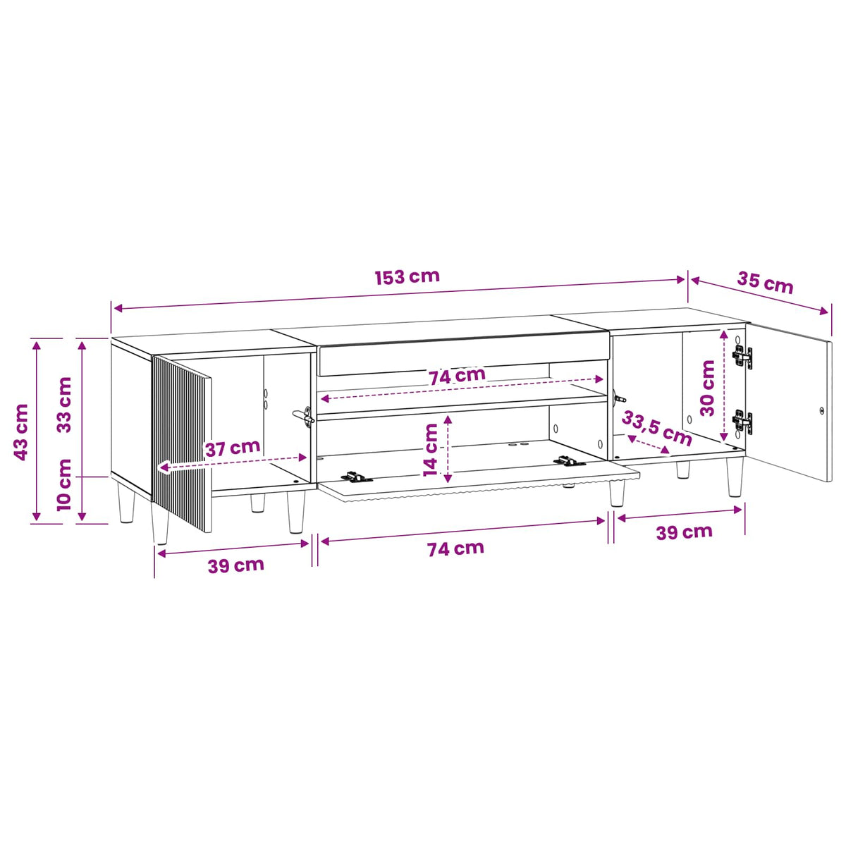 LED TV kabinet Hrast sonoma Konstruirano drvo