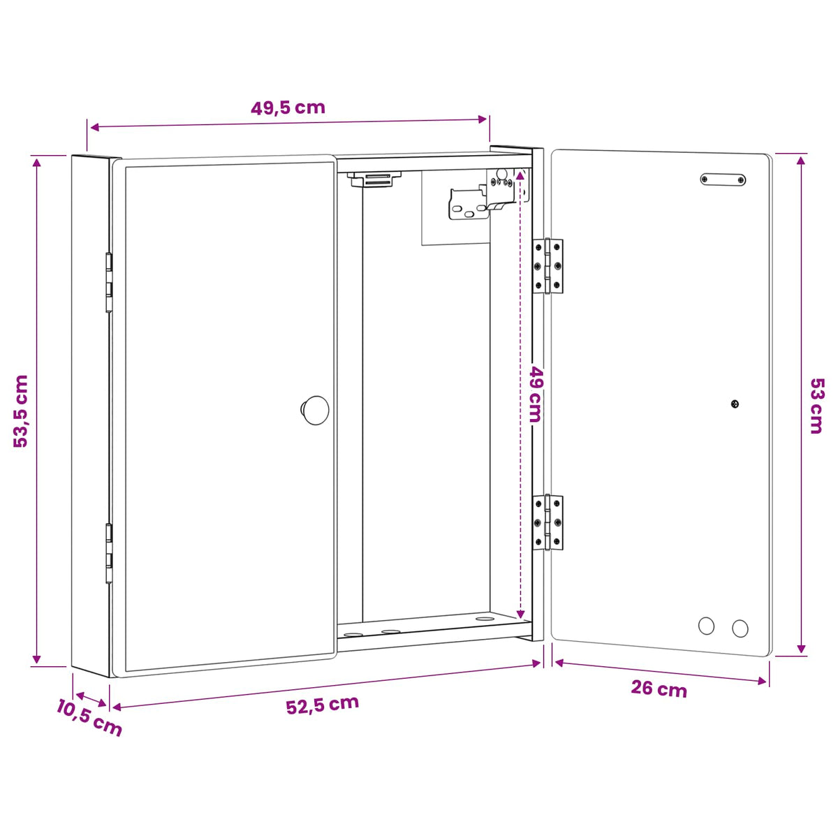 Kabinet za mete BREDA Hrast sonoma 52,5 x 10,5 x 53,5 cm
