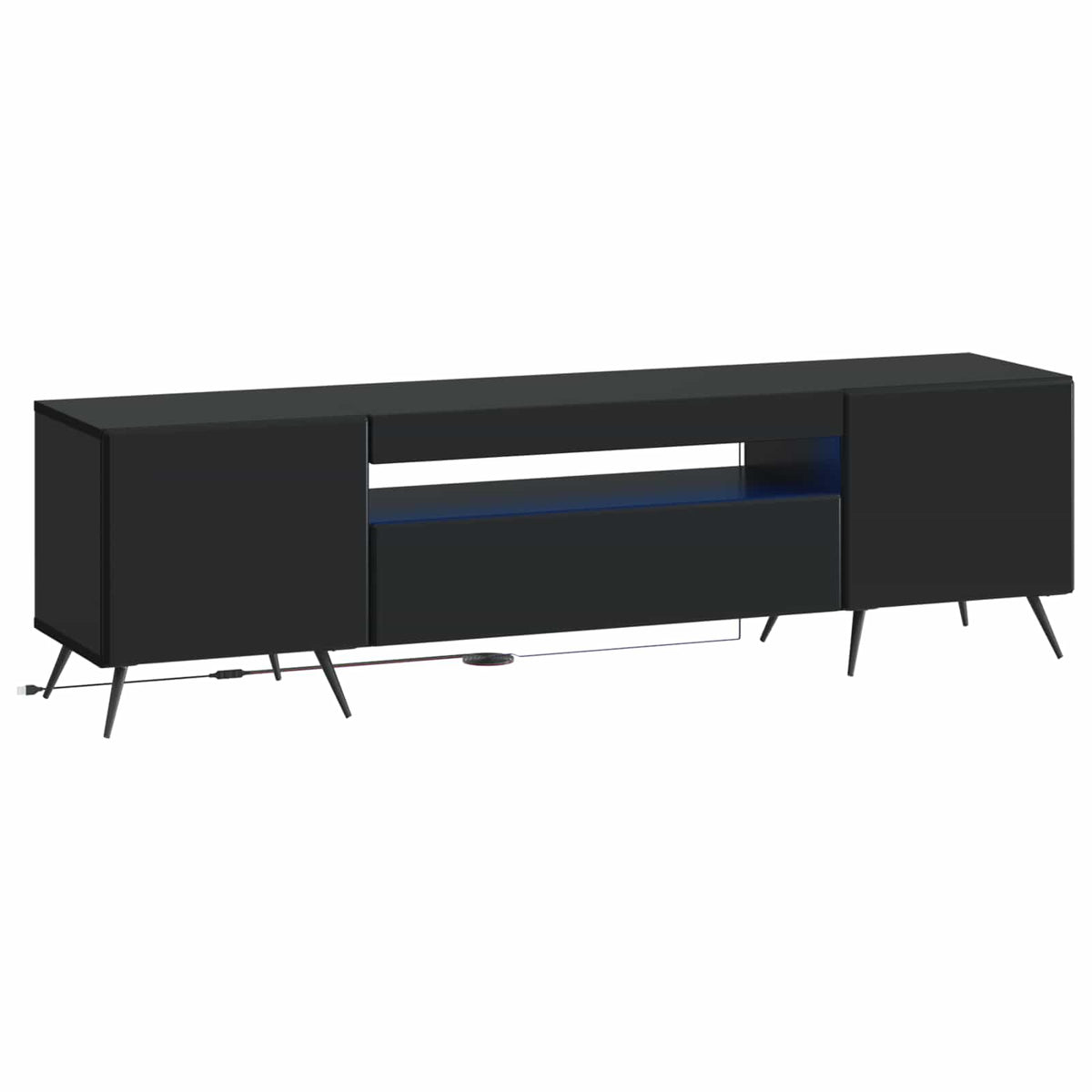 LED TV kabinet Crna Konstruirano drvo