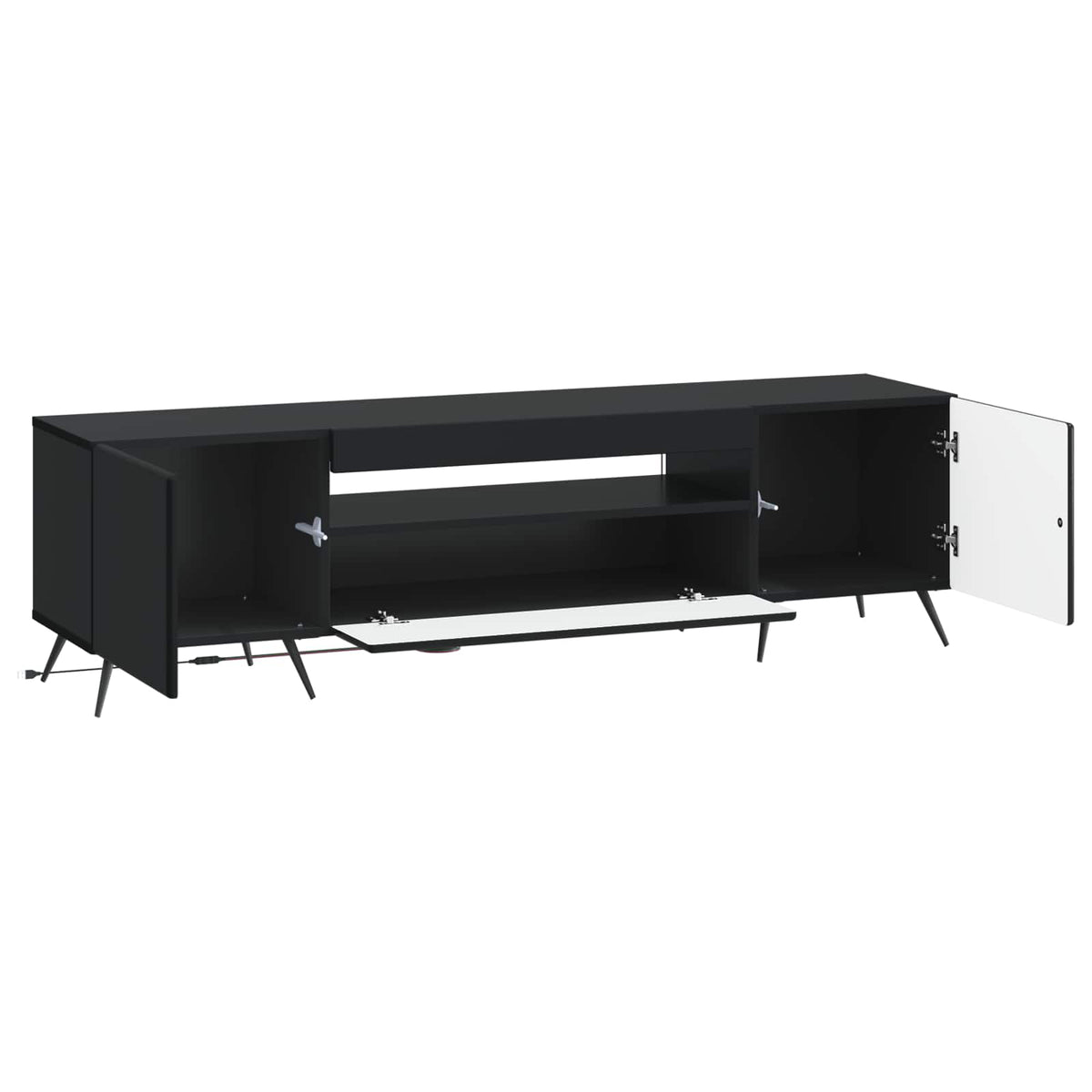 LED TV kabinet Crna Konstruirano drvo