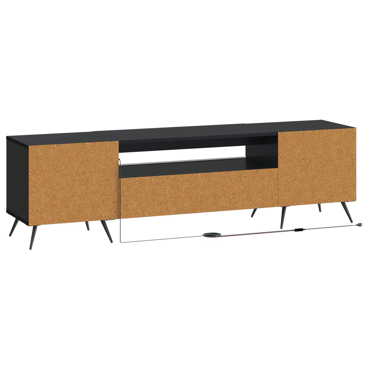 LED TV kabinet Crna Konstruirano drvo