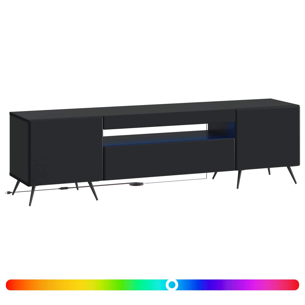 LED TV kabinet Crna Konstruirano drvo