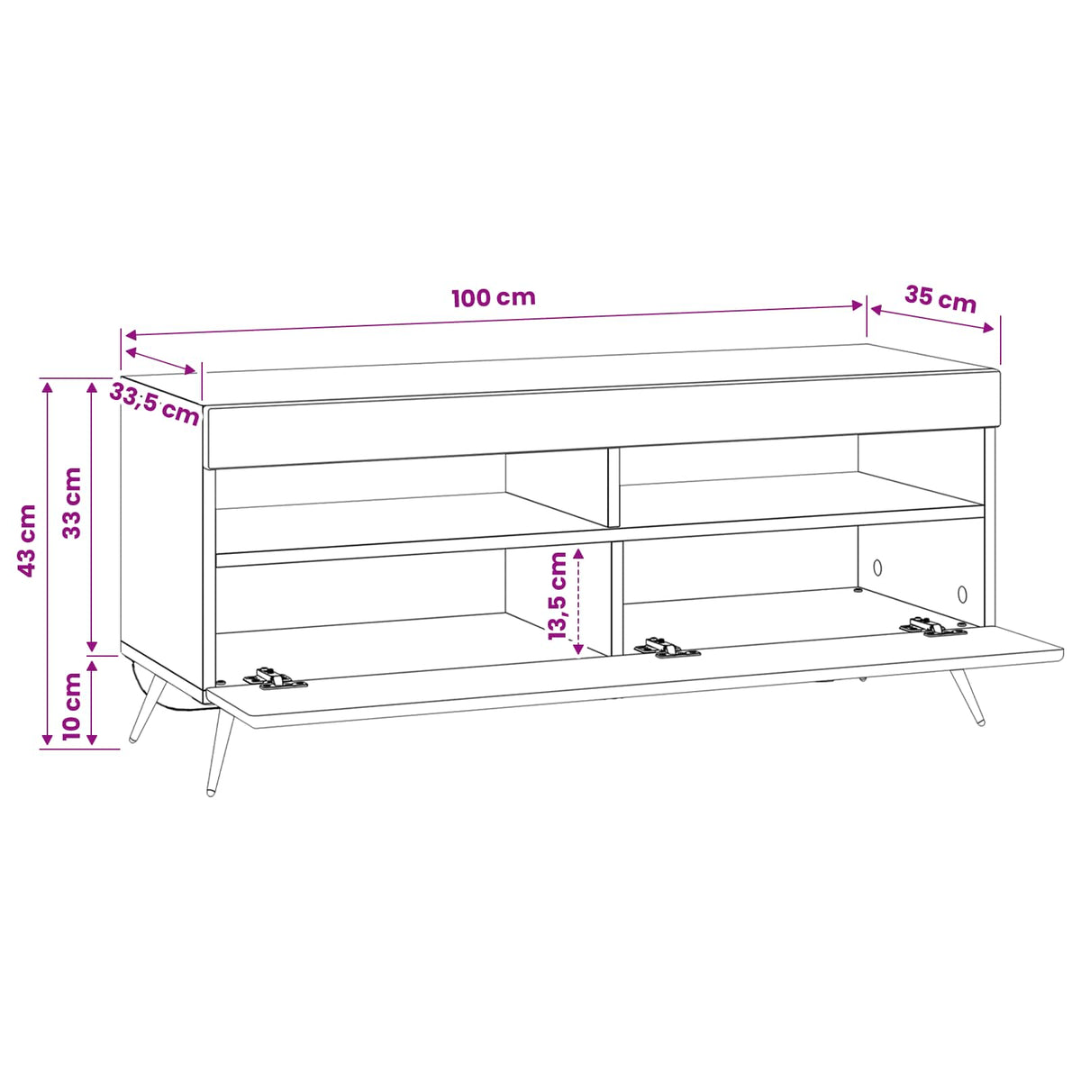 LED TV kabinet Crna Konstruirano drvo