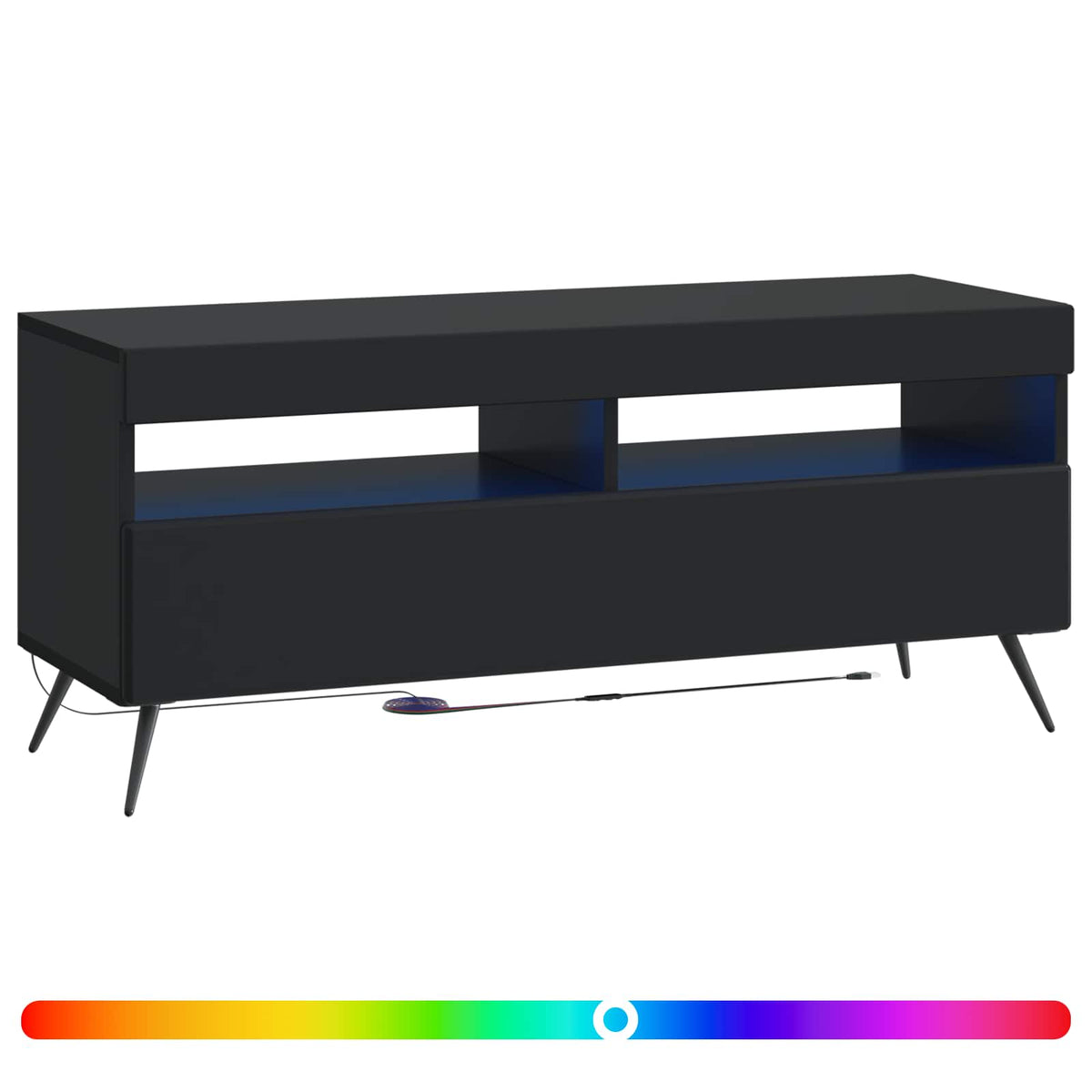 LED TV kabinet Crna Konstruirano drvo