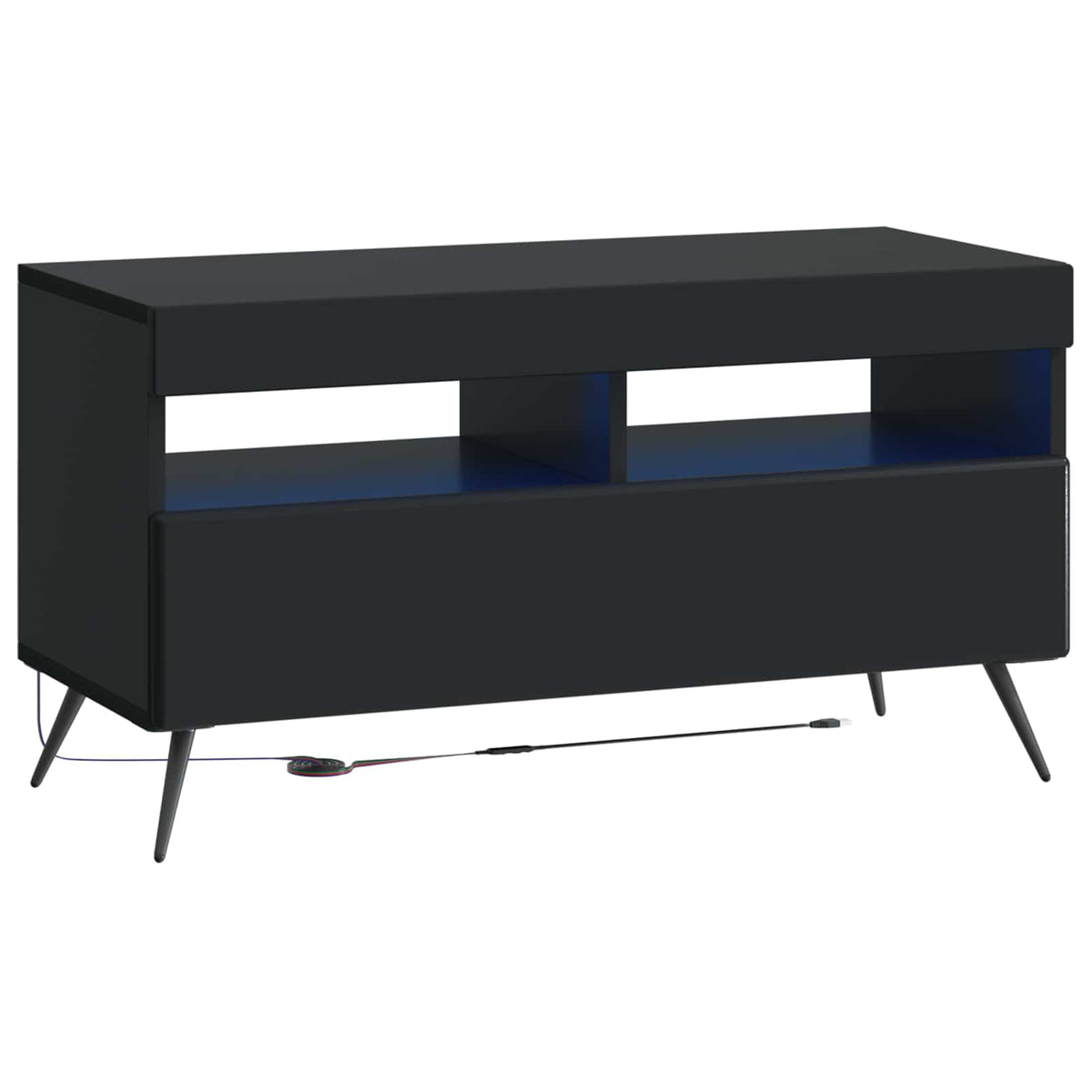 LED TV kabinet Crna Konstruirano drvo