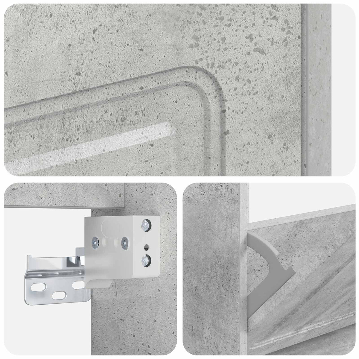 Ormar za cipele na zidu UTRECHT 71 x 17 x 43 cm Betonska siva